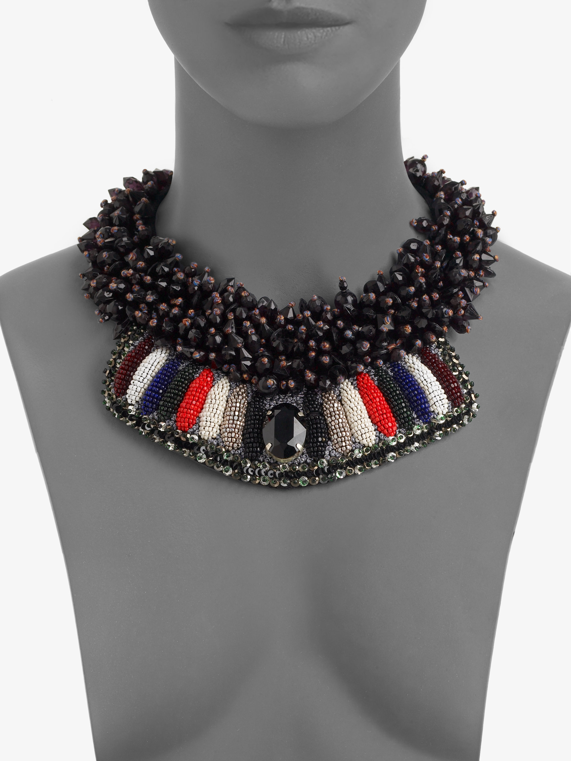 Lyst - Etro Beaded Necklace In Black