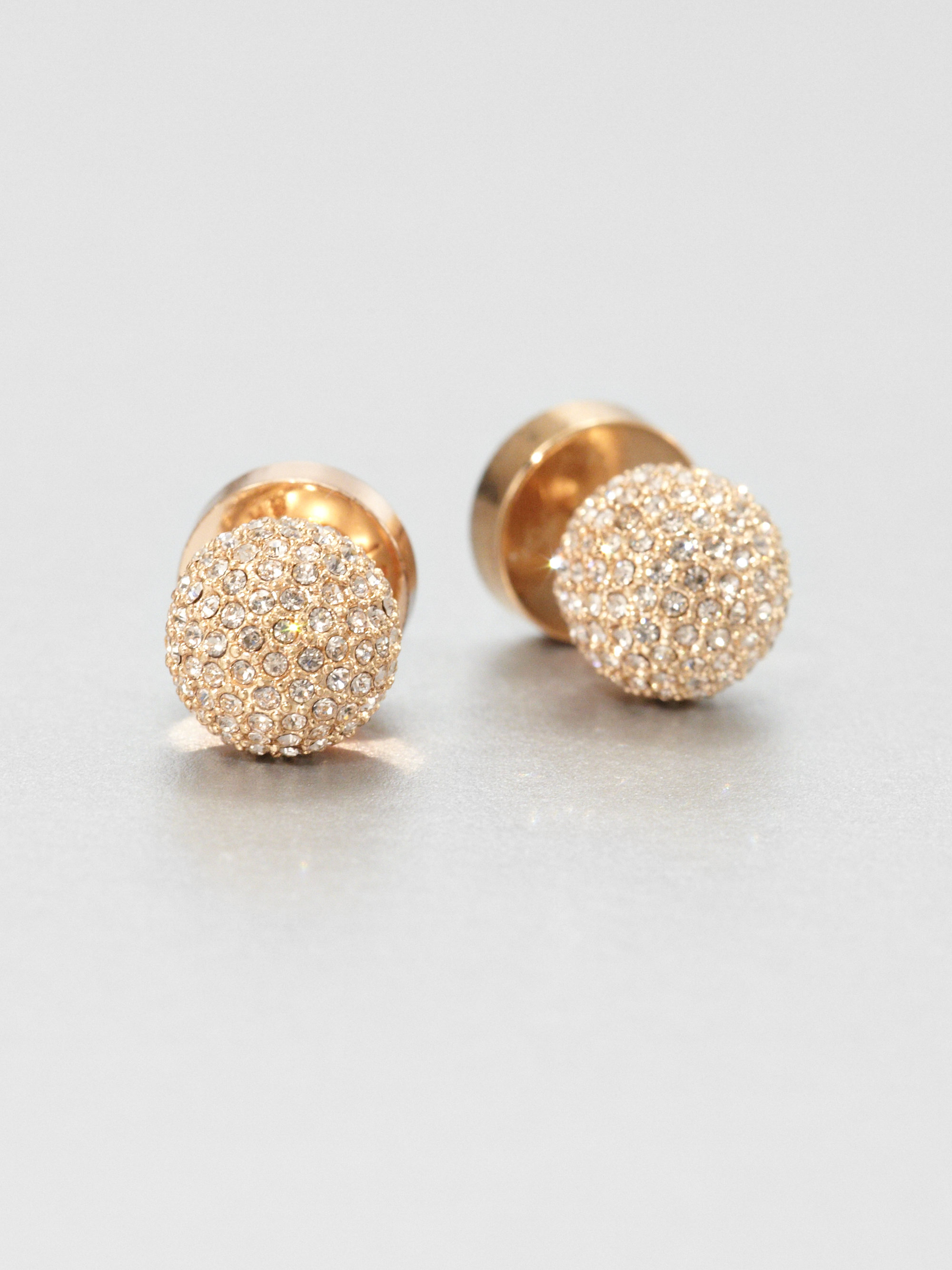 Lyst Michael Kors Pavé Ball Stud Earrings Rose Gold Tone In Metallic Gallery