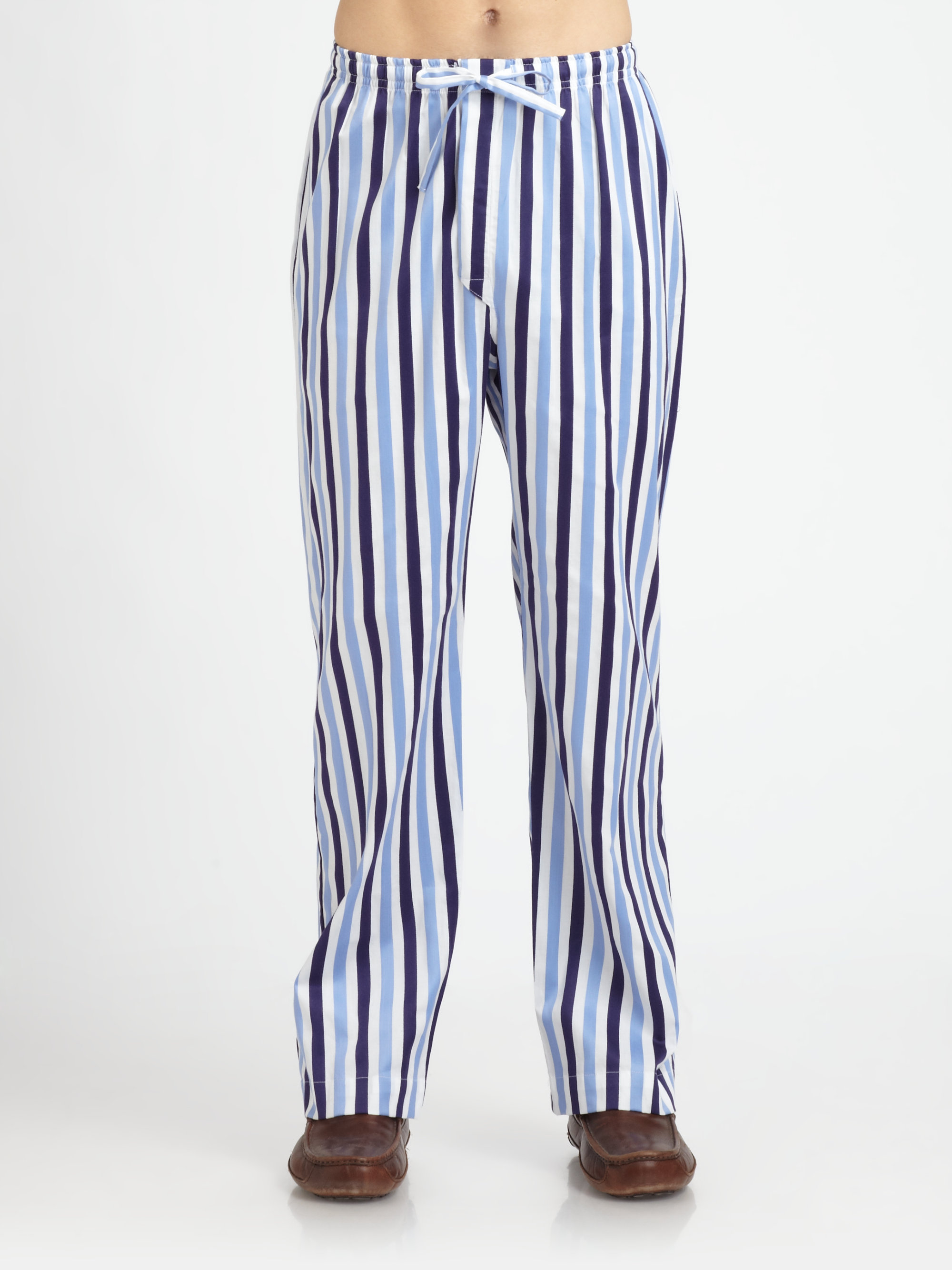 Lyst - Derek Rose Striped Pajama Pants in Blue for Men