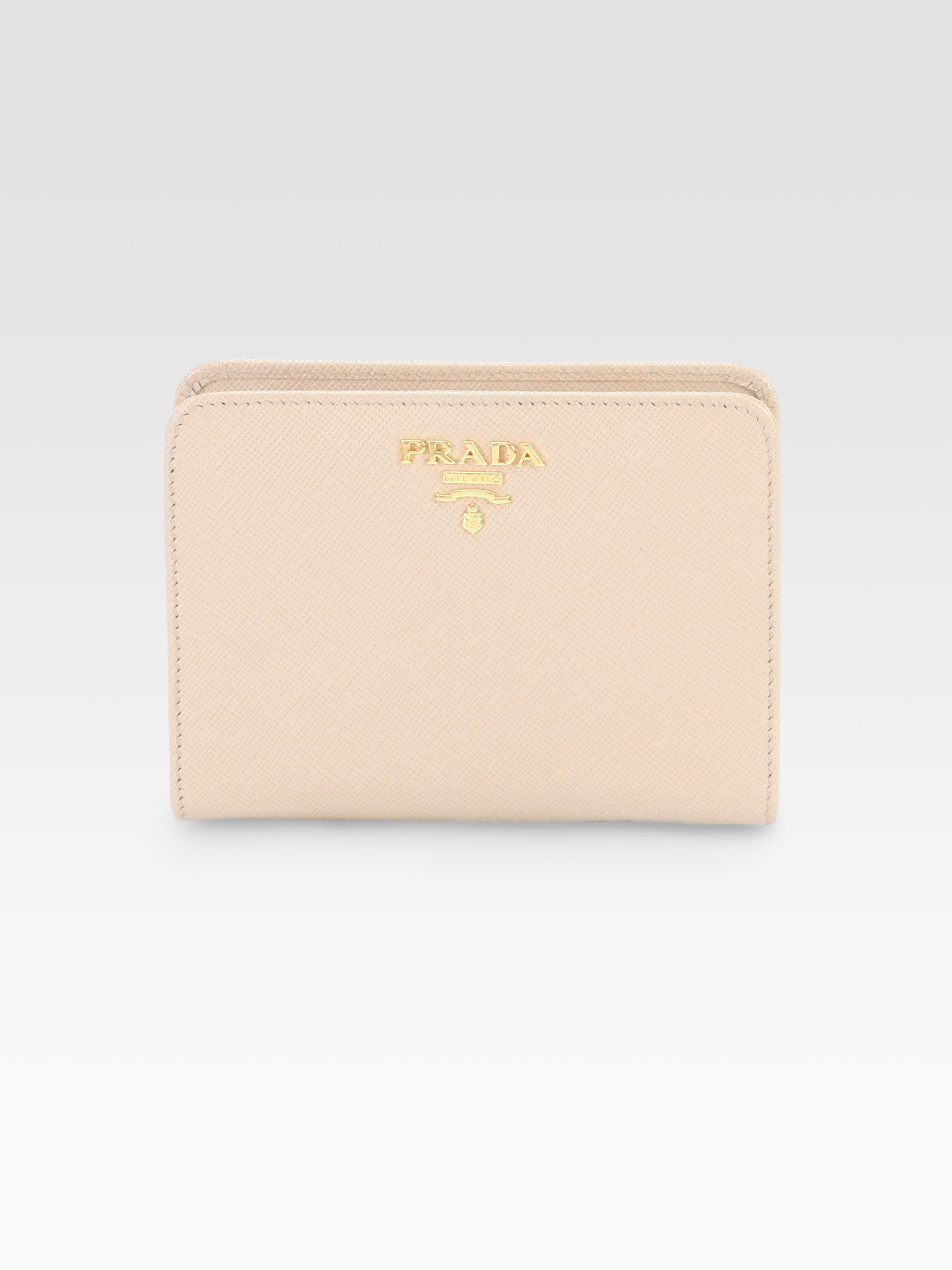 Prada Saffiano Metal Wallet in Beige (sand) | Lyst  