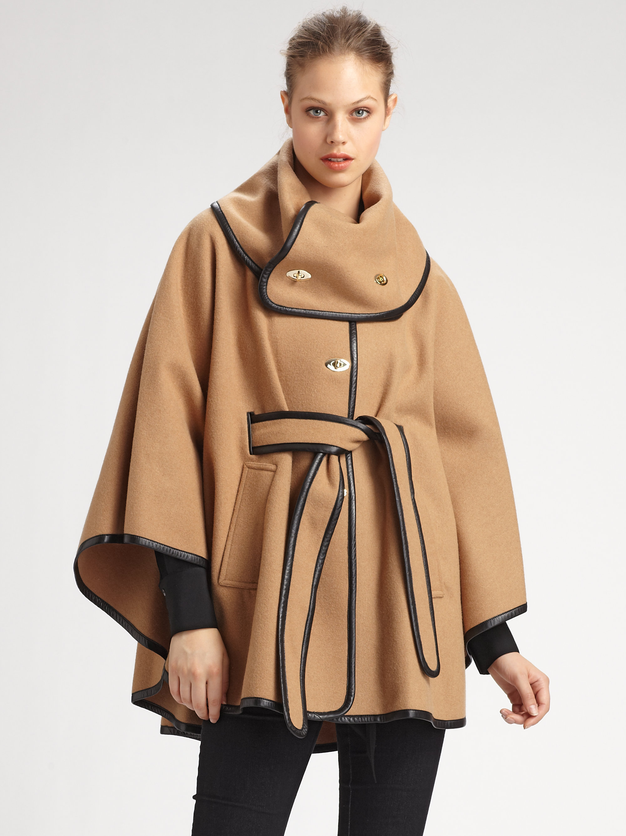 Rachel zoe Ali Wrap Cape in Brown | Lyst