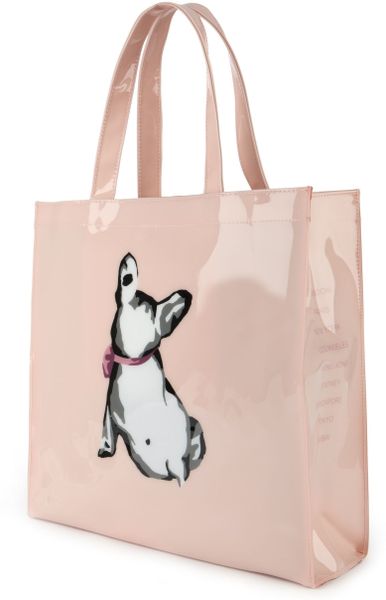 Ted Baker Cottcon Dog Print Shopper Bag in Pink (light pink) | Lyst