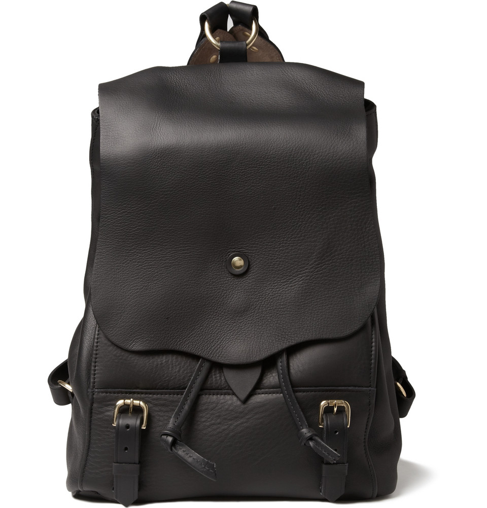 Bill amberg Hunter Leather Backpack in Black for Men | Lyst