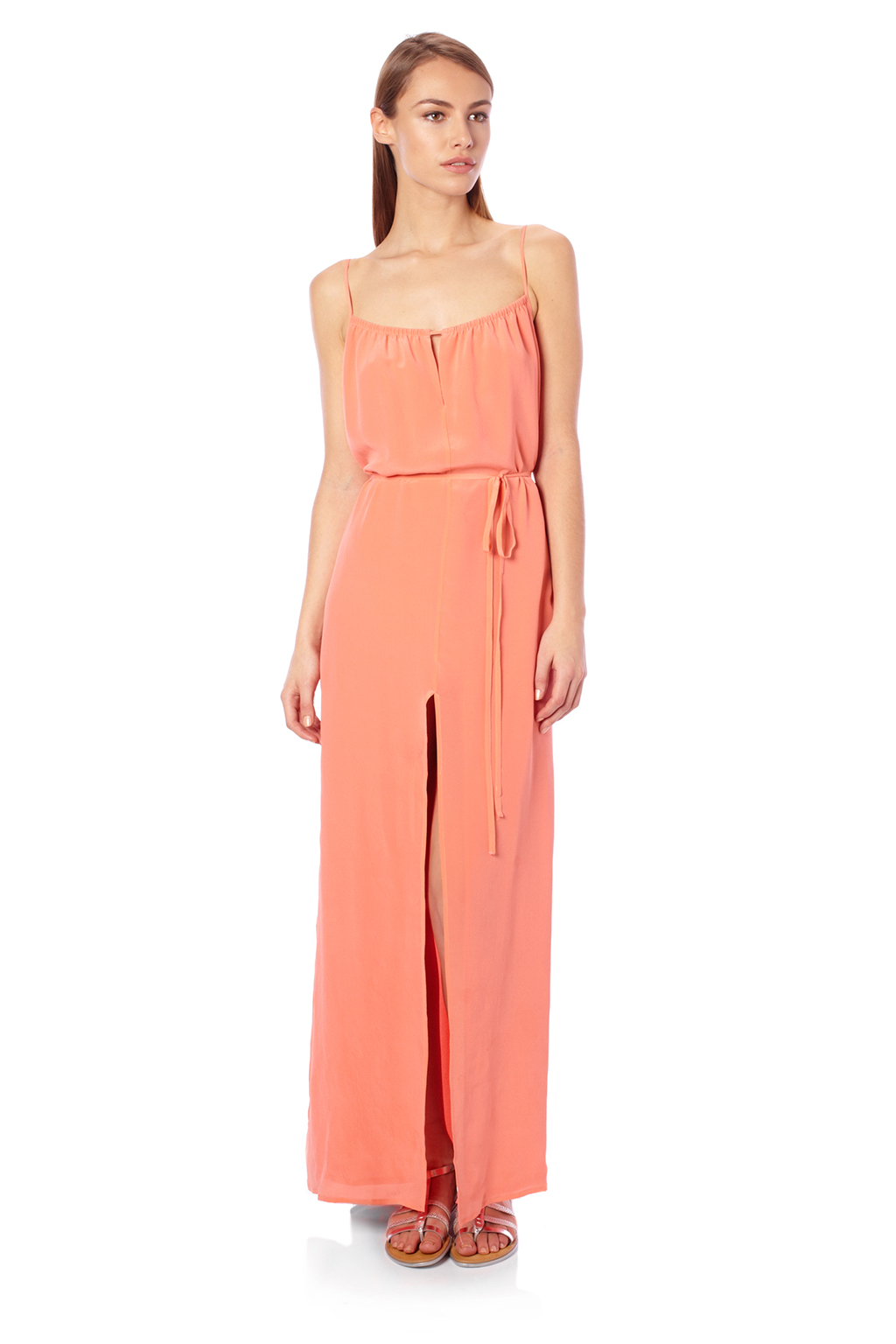 Lyst - French connection Chelsea Silk Maxi Dress in Pink