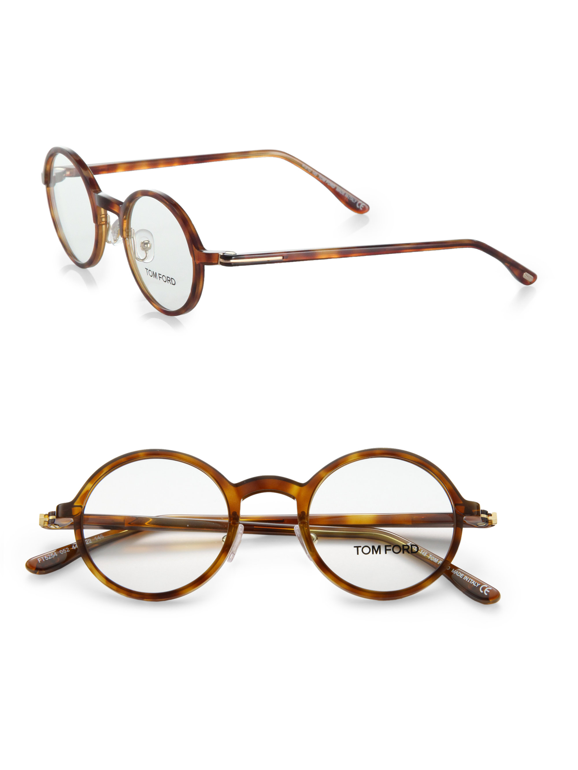 Lyst Tom Ford Round Acetate Reading Glasses In Brown 2605