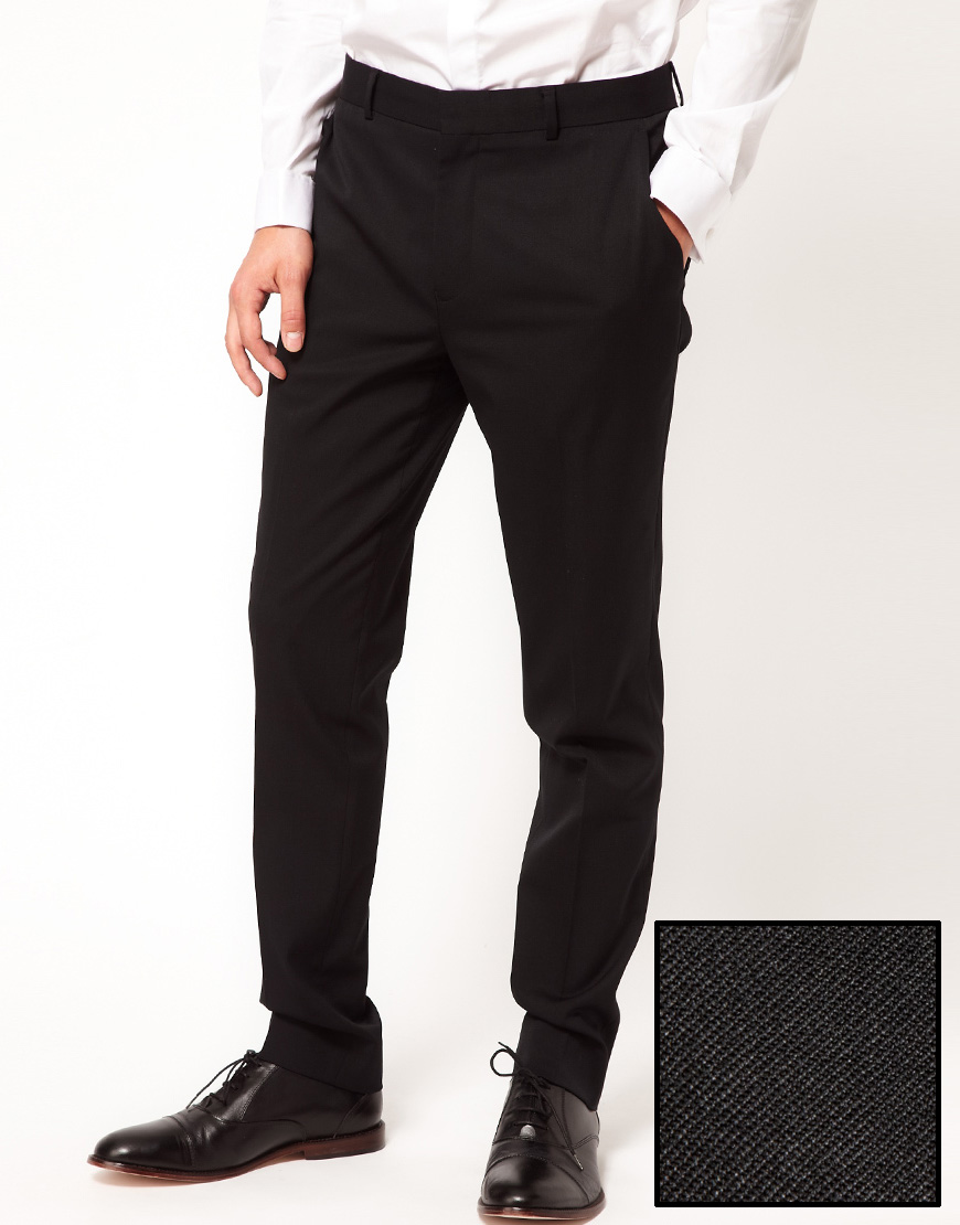 Ralph Lauren Asos Skinny Fit Tuxedo Suit Pants in Black Polywool in ...