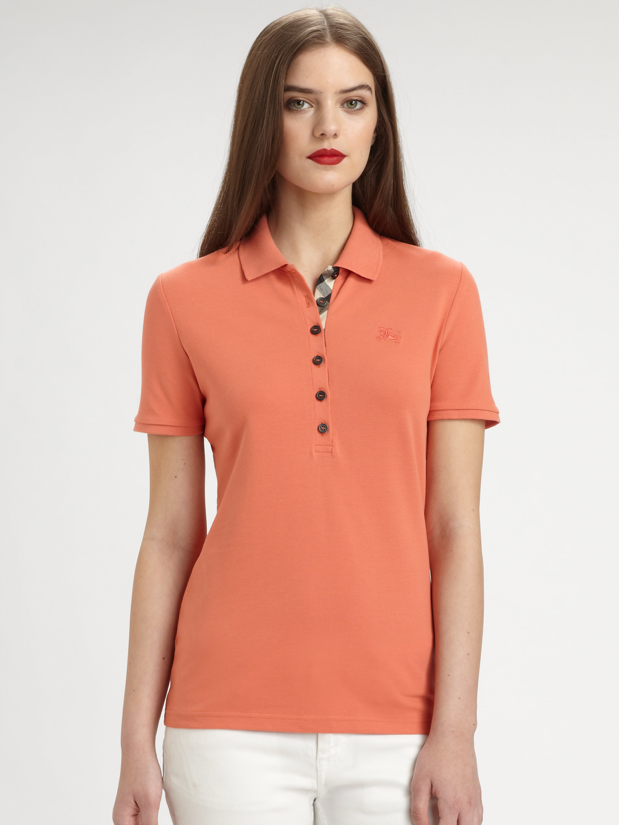 Lyst - Burberry Brit Polo Shirt in Orange
