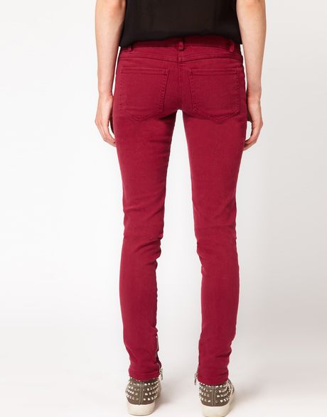 Iro Skinny Cranberry Jeans with Zip in Purple (fushia) | Lyst