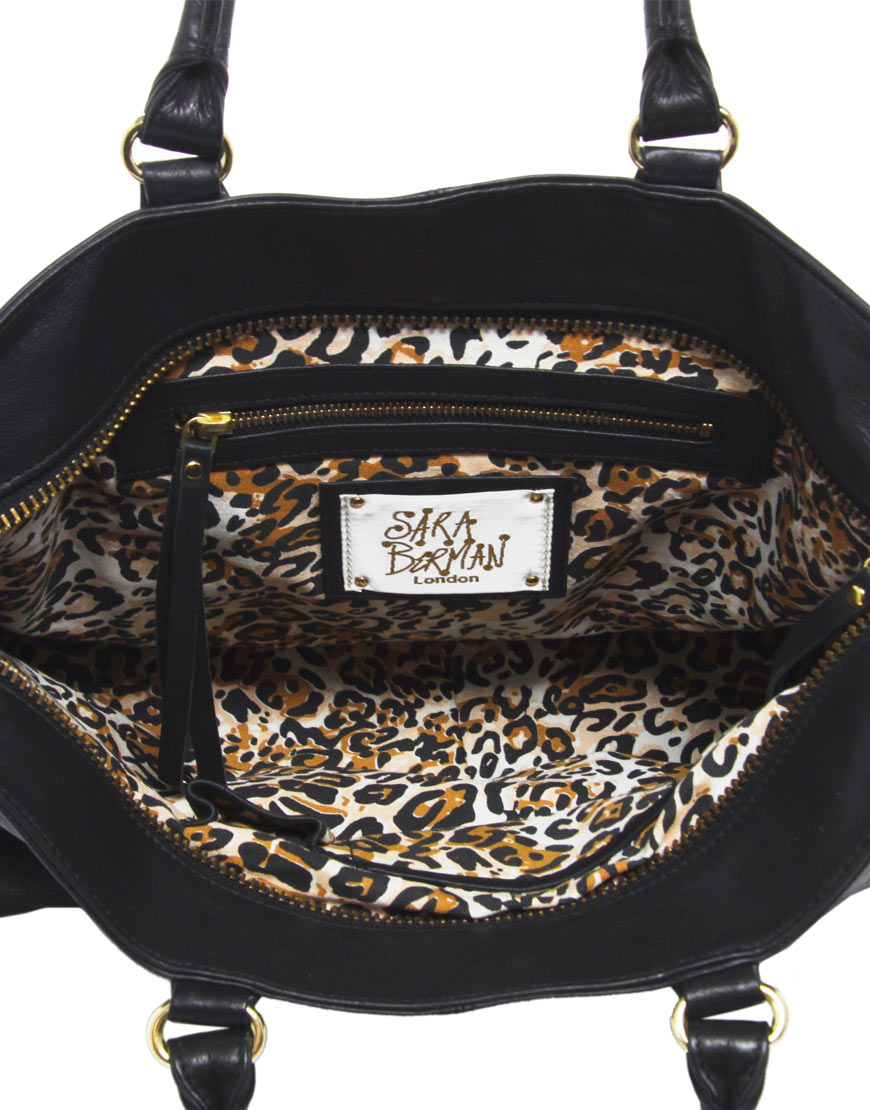 Lyst Sara Berman Colourblock Leather Cervia Tote In Black Gallery
