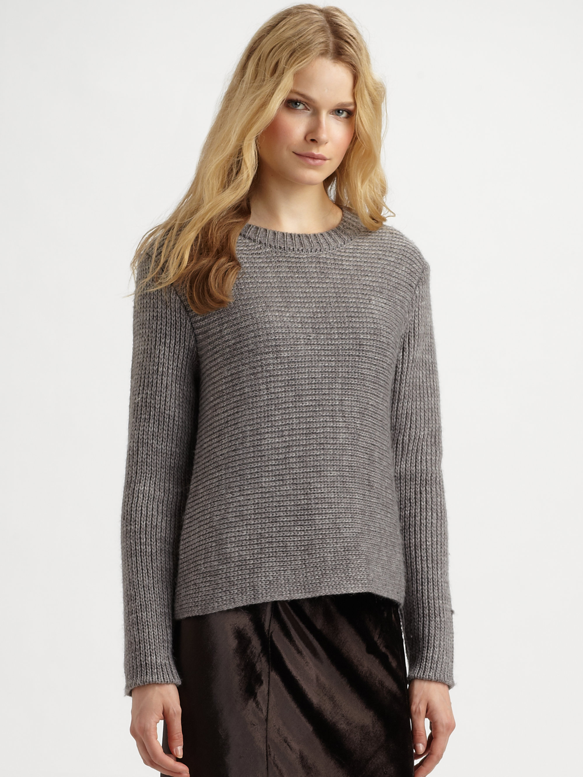 Lyst - T By Alexander Wang Half Milano Pullover Sweater in Gray
