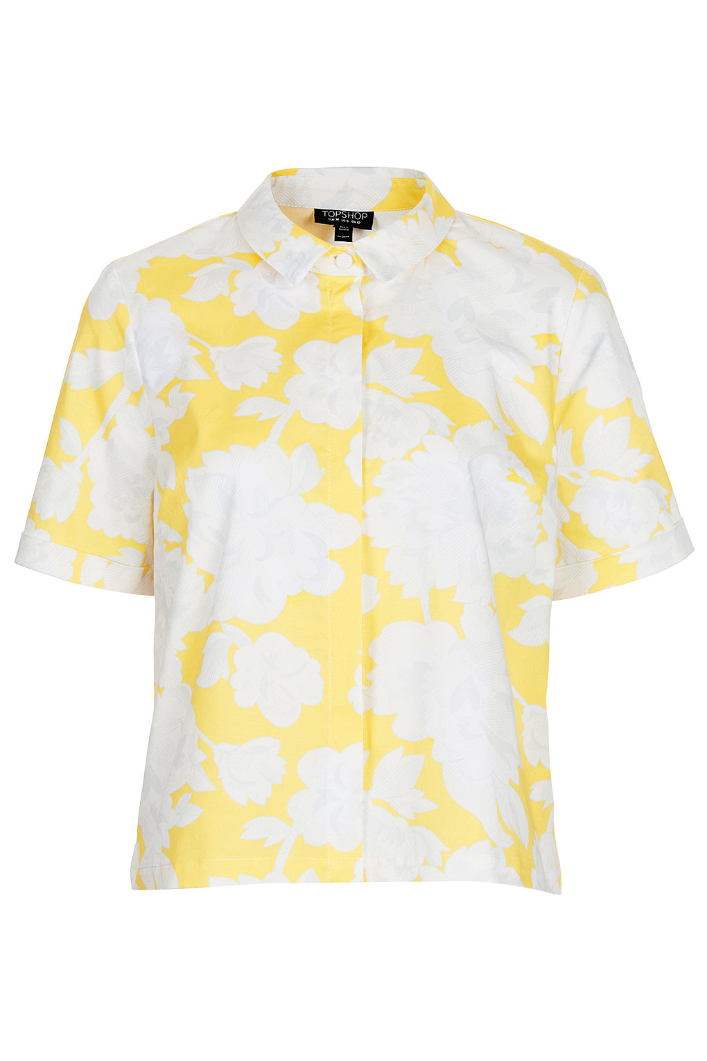 Topshop Summer Floral Boxy Shirt in Yellow | Lyst