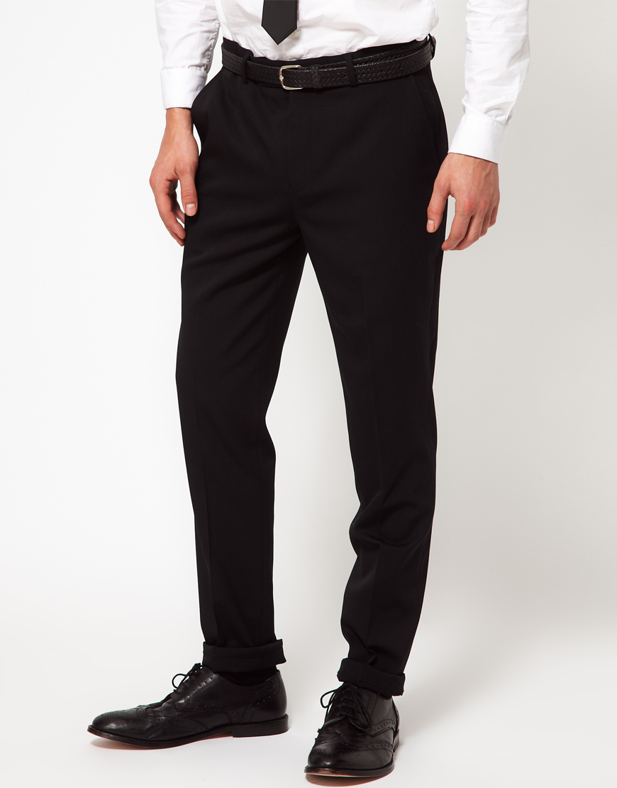 Asos Skinny Fit Suit Trouser in Polywool in Black for Men | Lyst