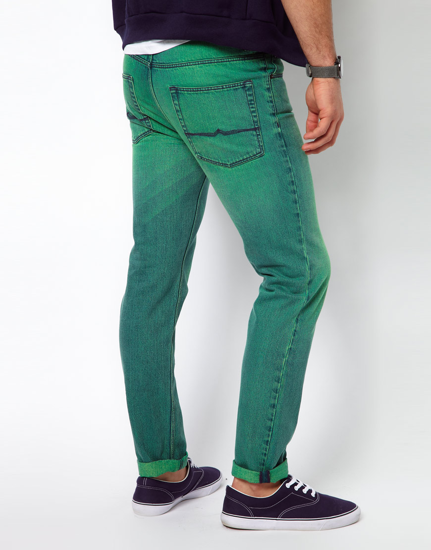 jeans with green stripe