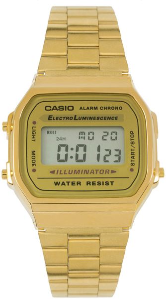 Casio Casio A168wg9ef Gold Plated Digital Watch in Gold for Men | Lyst