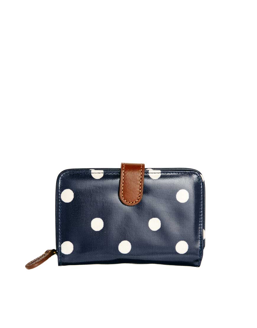 Cath kidston Folded Zip Wallet with Leather Detail in Blue | Lyst