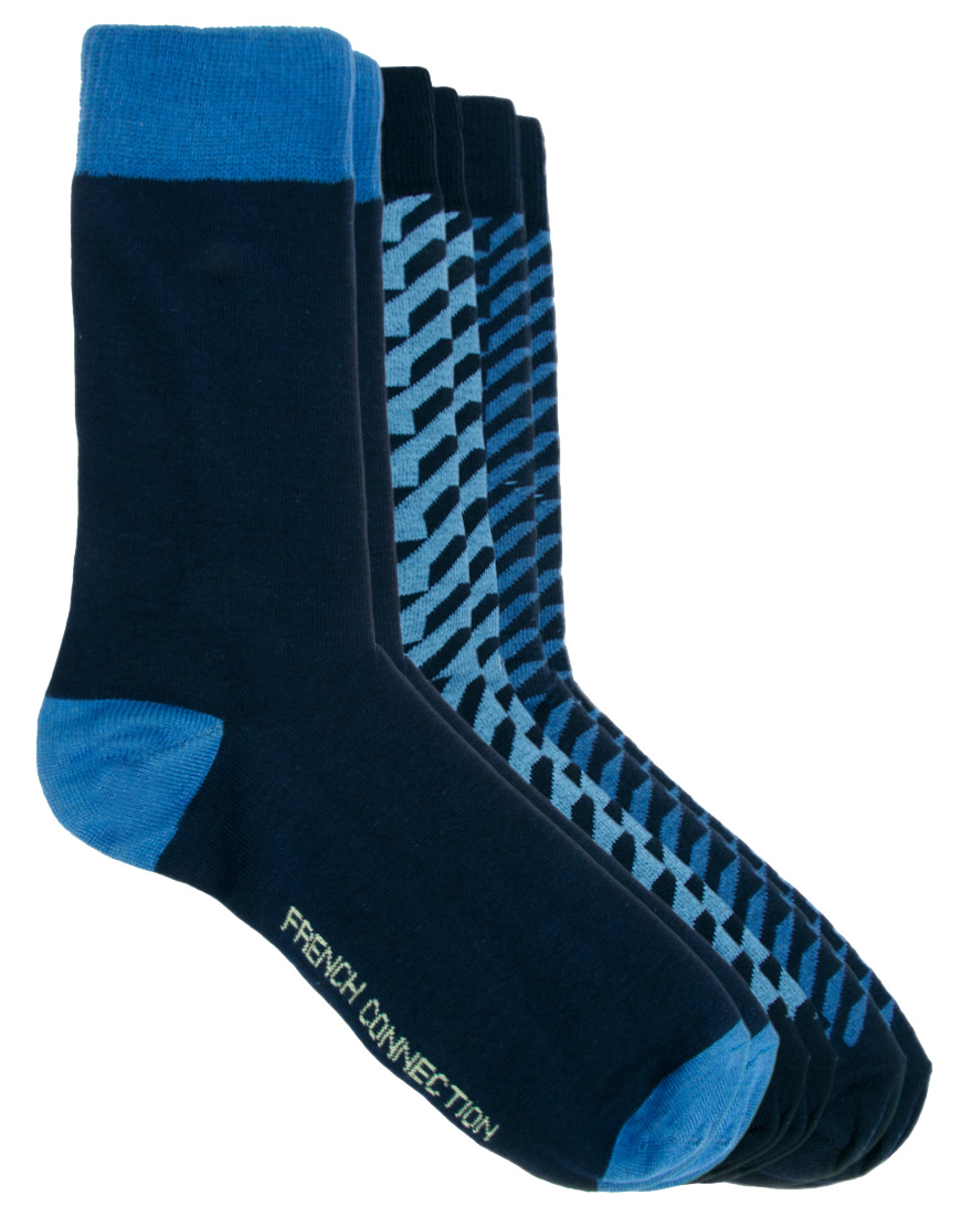 French Connection 3 Pack Socks in Blue for Men (green) | Lyst