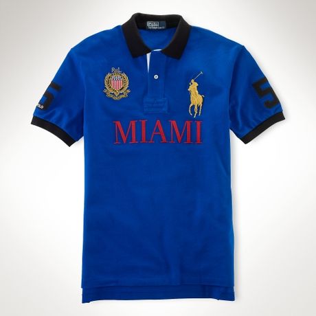 Polo Ralph Lauren Custom Fit Big Pony City Polo in Blue for Men (miami ...