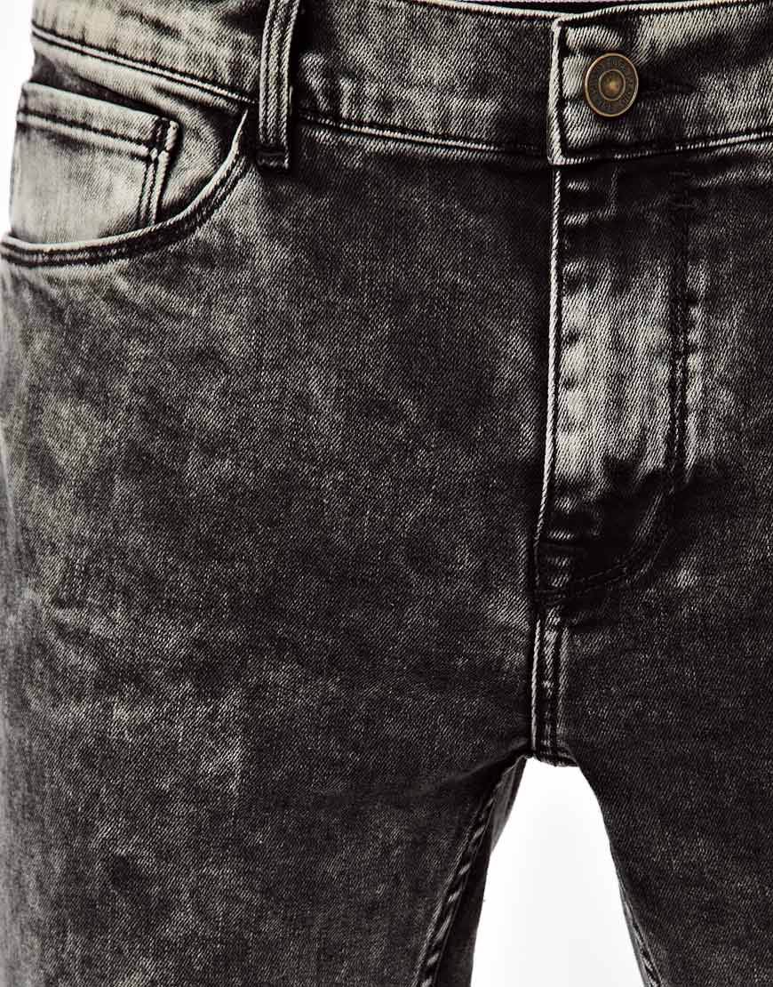 Lyst - River Island Skinny Vinny Acid Wash Jeans in Black for Men