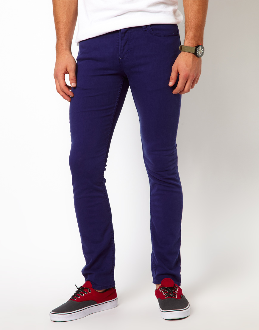 Lyst - Vans Jeans V76 Skinny Fit Blue Overdye in Blue for Men