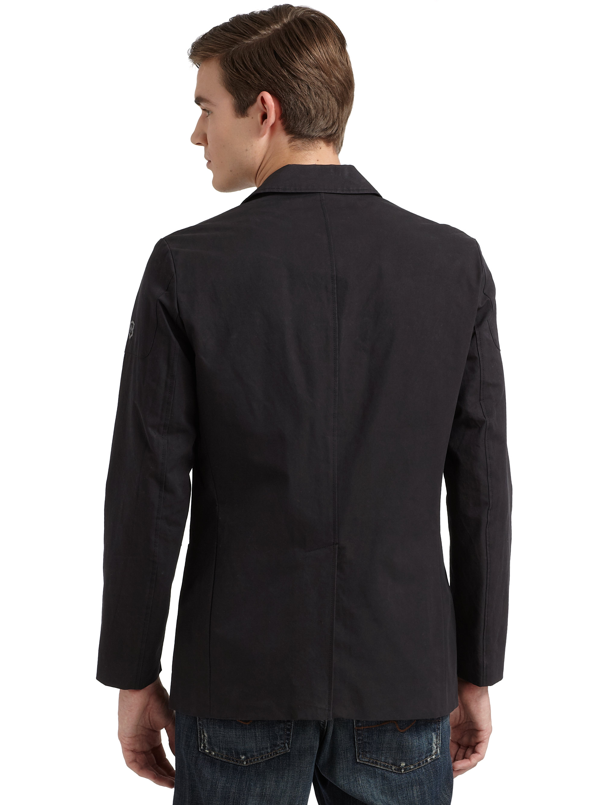 Lyst Victorinox Waxed Cotton Blazer in Black for Men