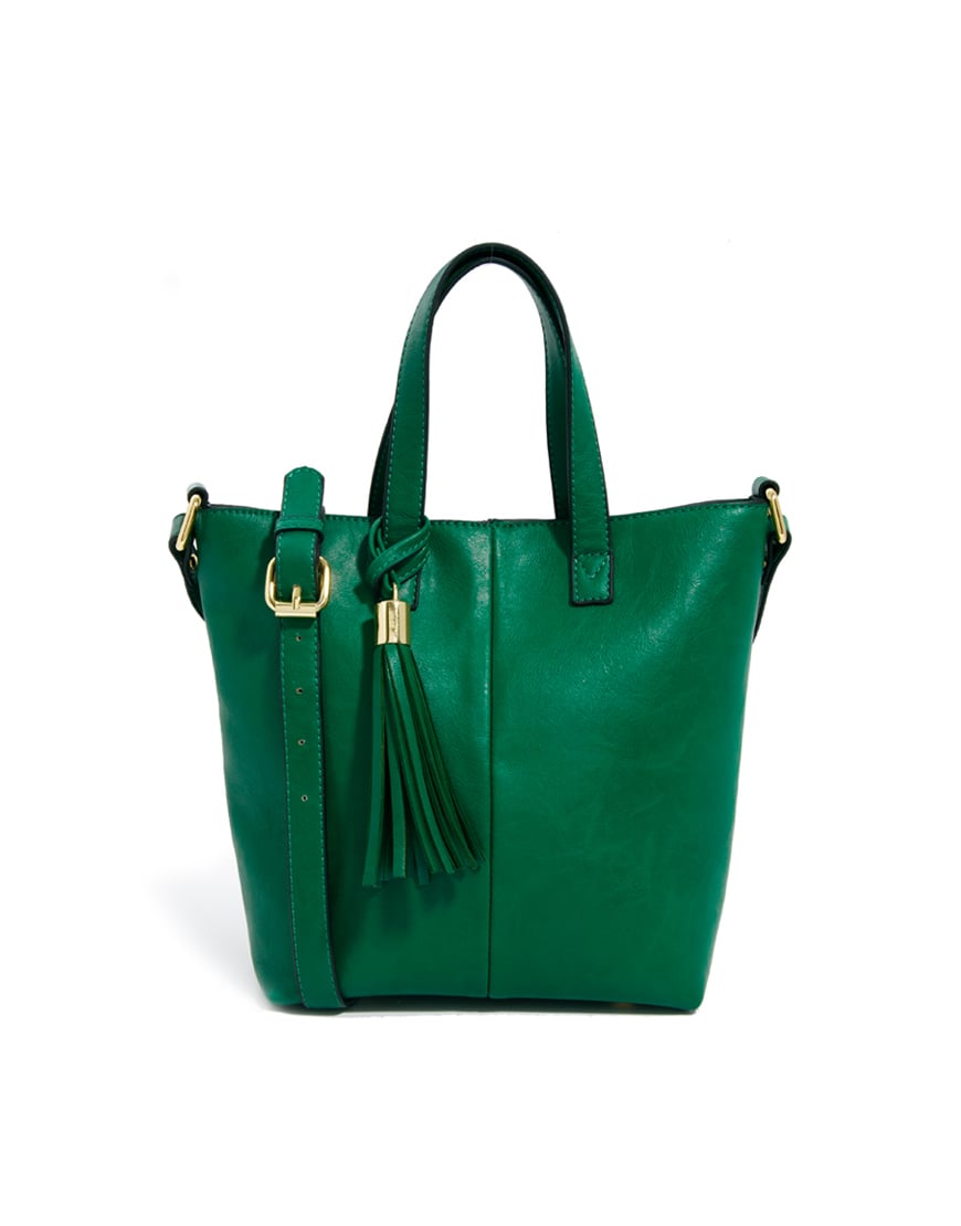 Lyst - Asos Mini Tote Bag with Tassel Detail in Green