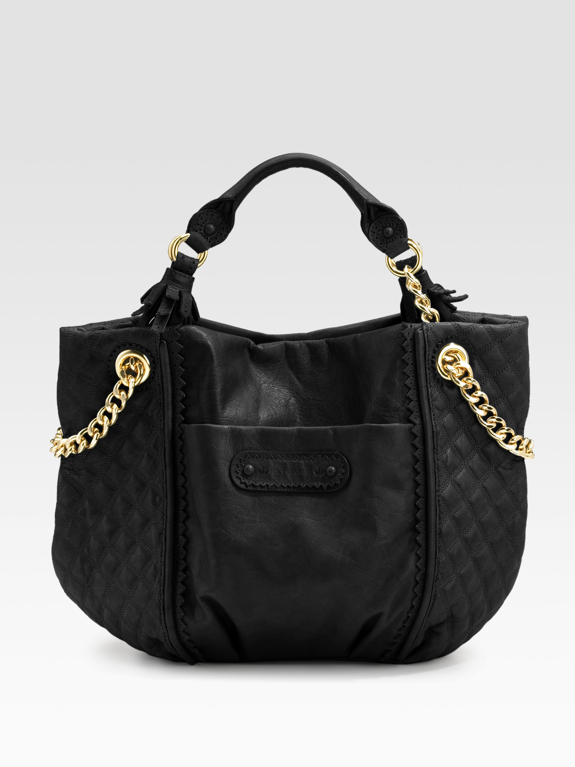 Lyst Juicy Couture Brogue Leather Ss Tote Bag In Black Gallery