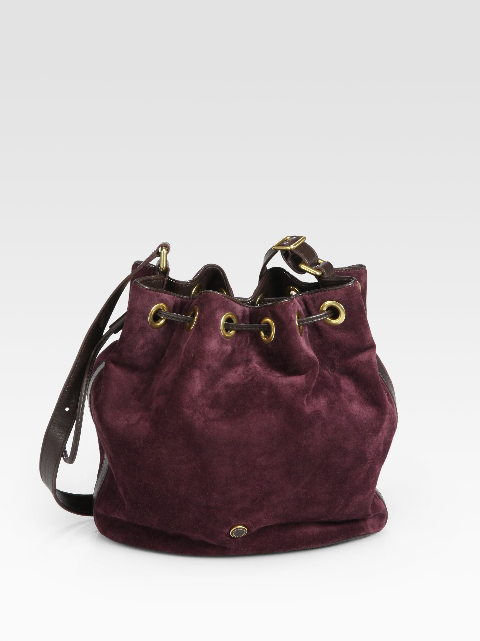Lyst Marc by marc jacobs Regine Suede Drawstring Shoulder Bag in Purple