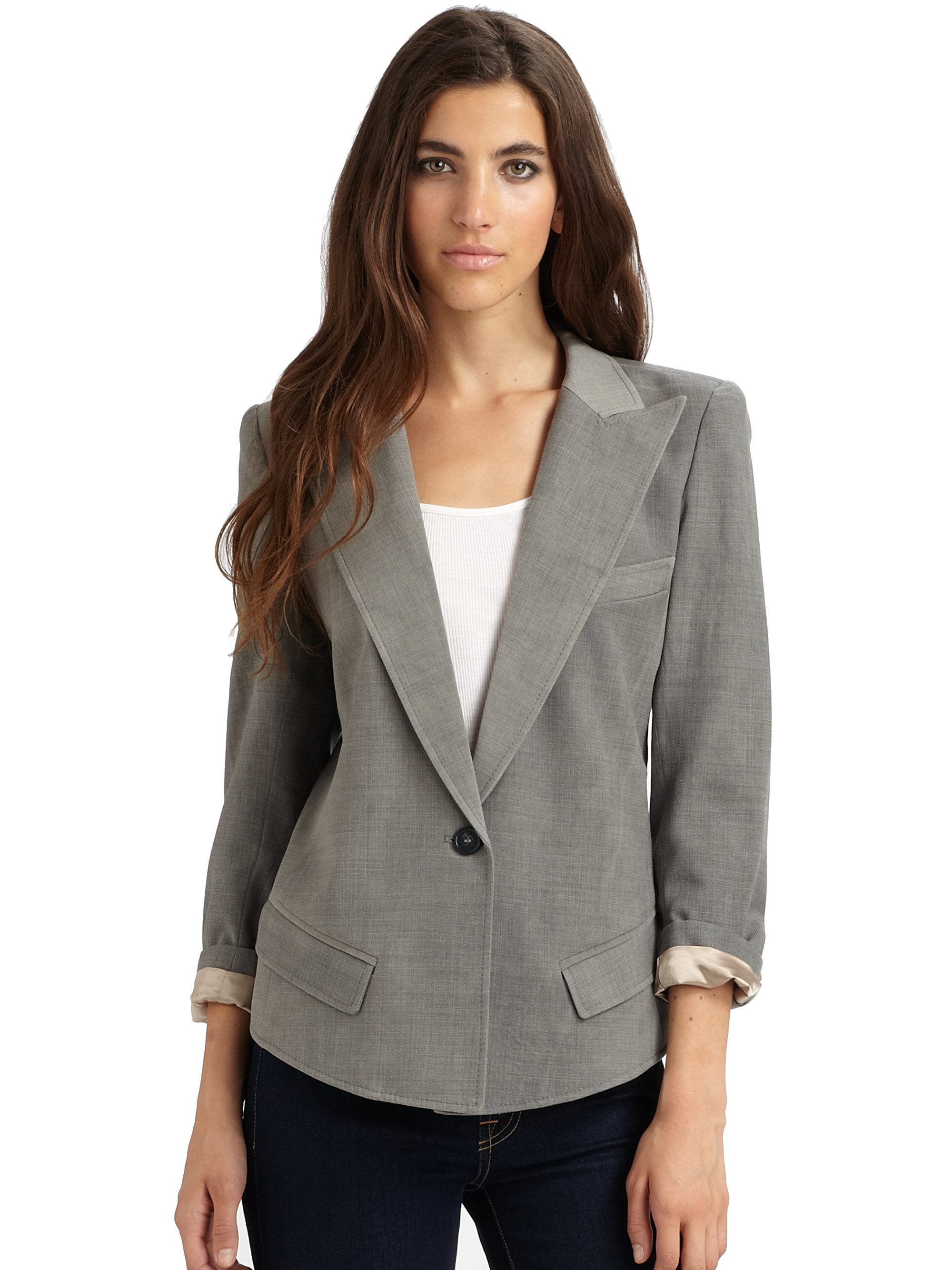 Lyst - Smythe Sharp Shoulder Wool Blazer in Gray
