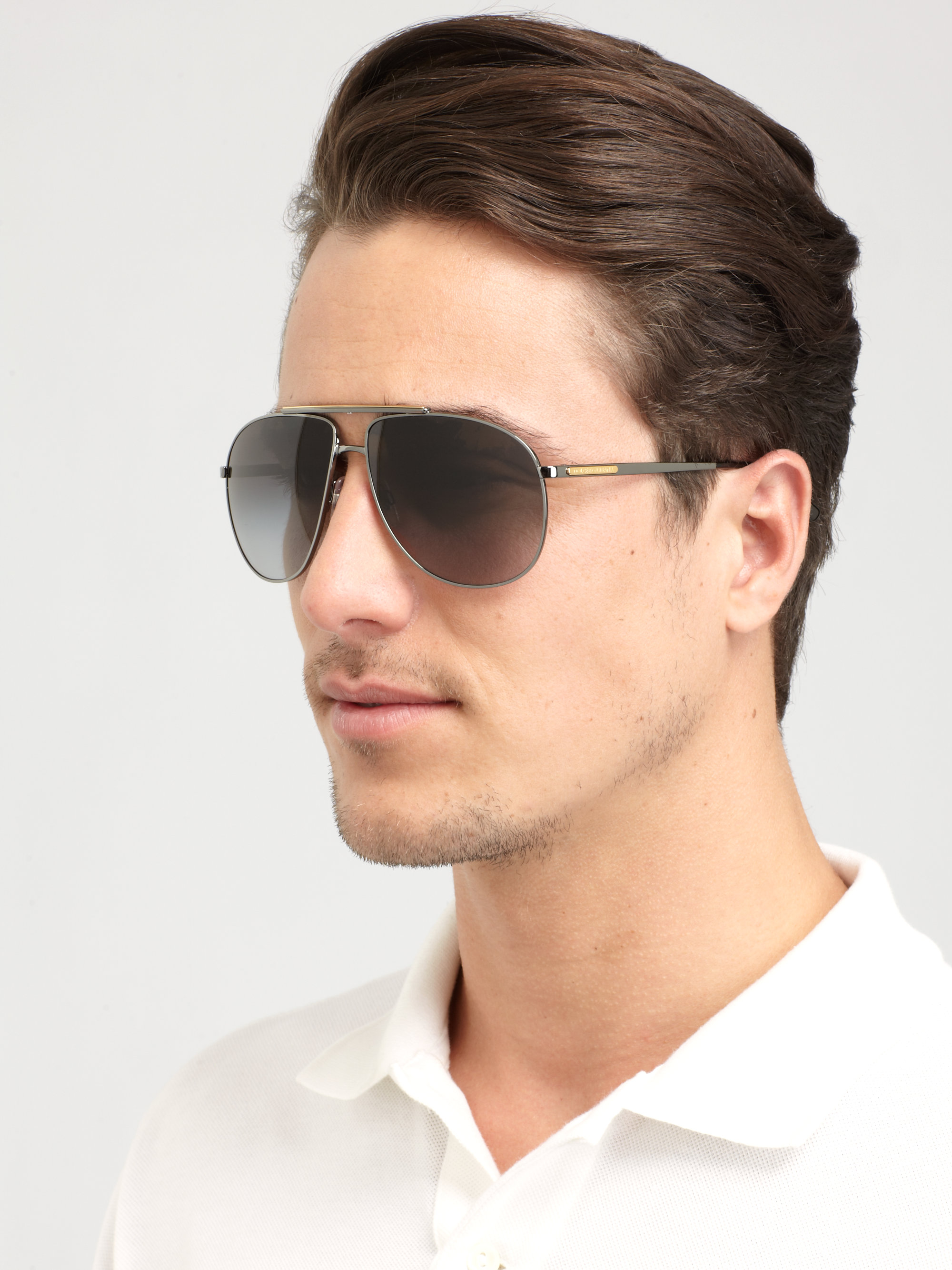 Lyst - Dolce & Gabbana Metal Aviator Sunglasses in Black for Men