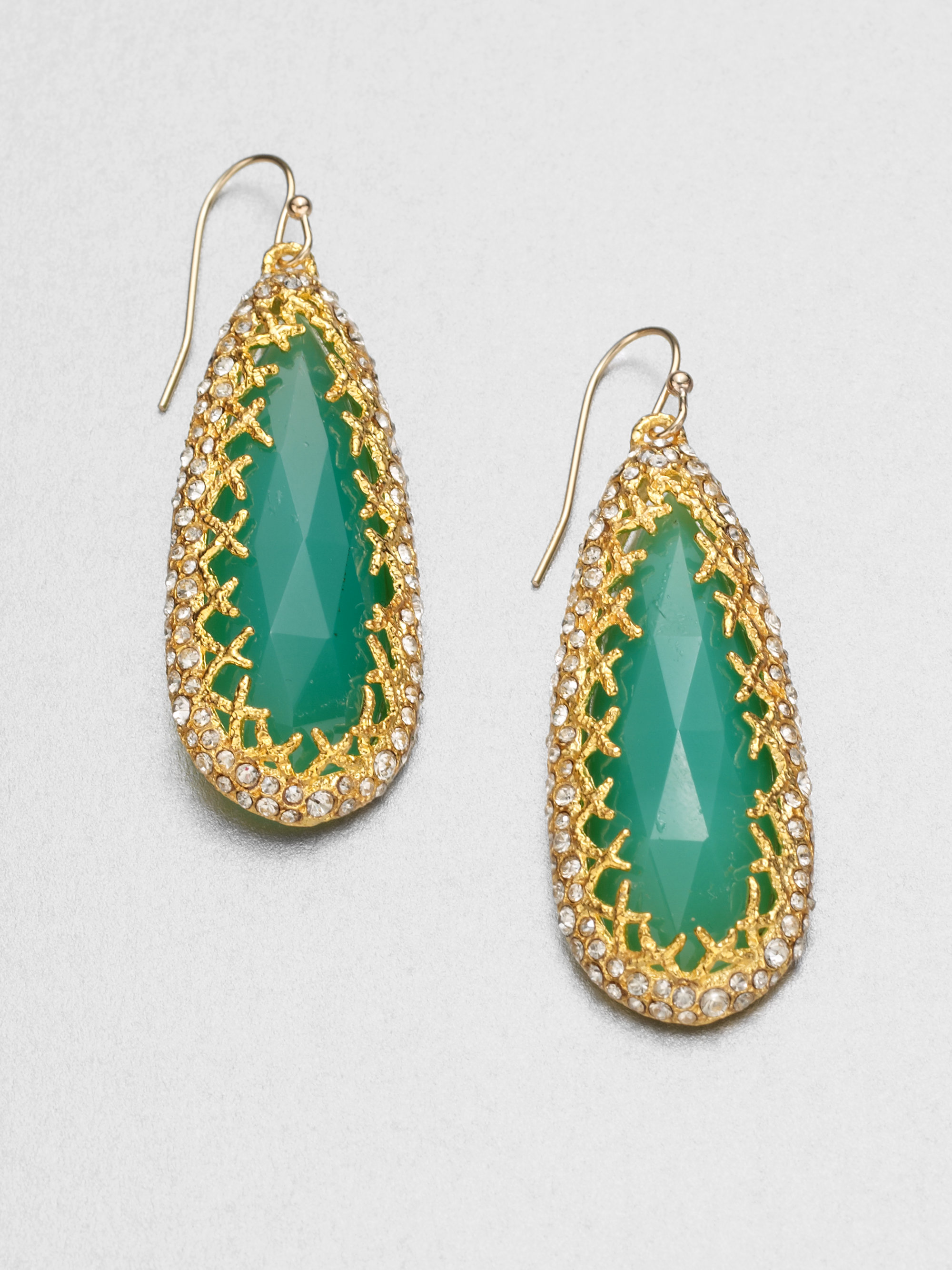 Lyst Alexis Bittar Swarovski Crystal Accented Chrysoprase Teardrop Gallery