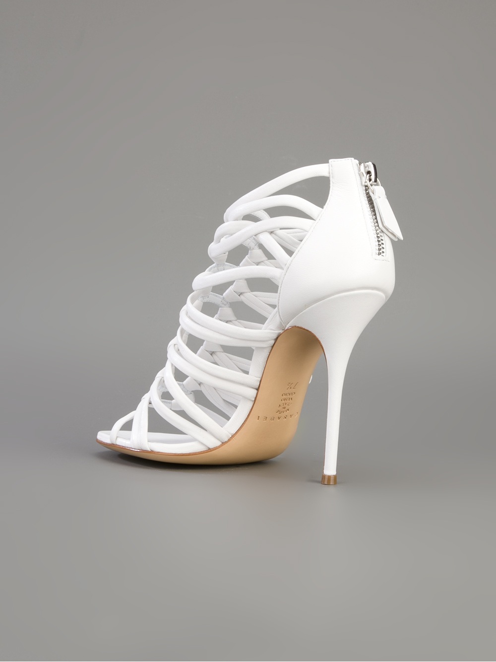 white strappy stiletto