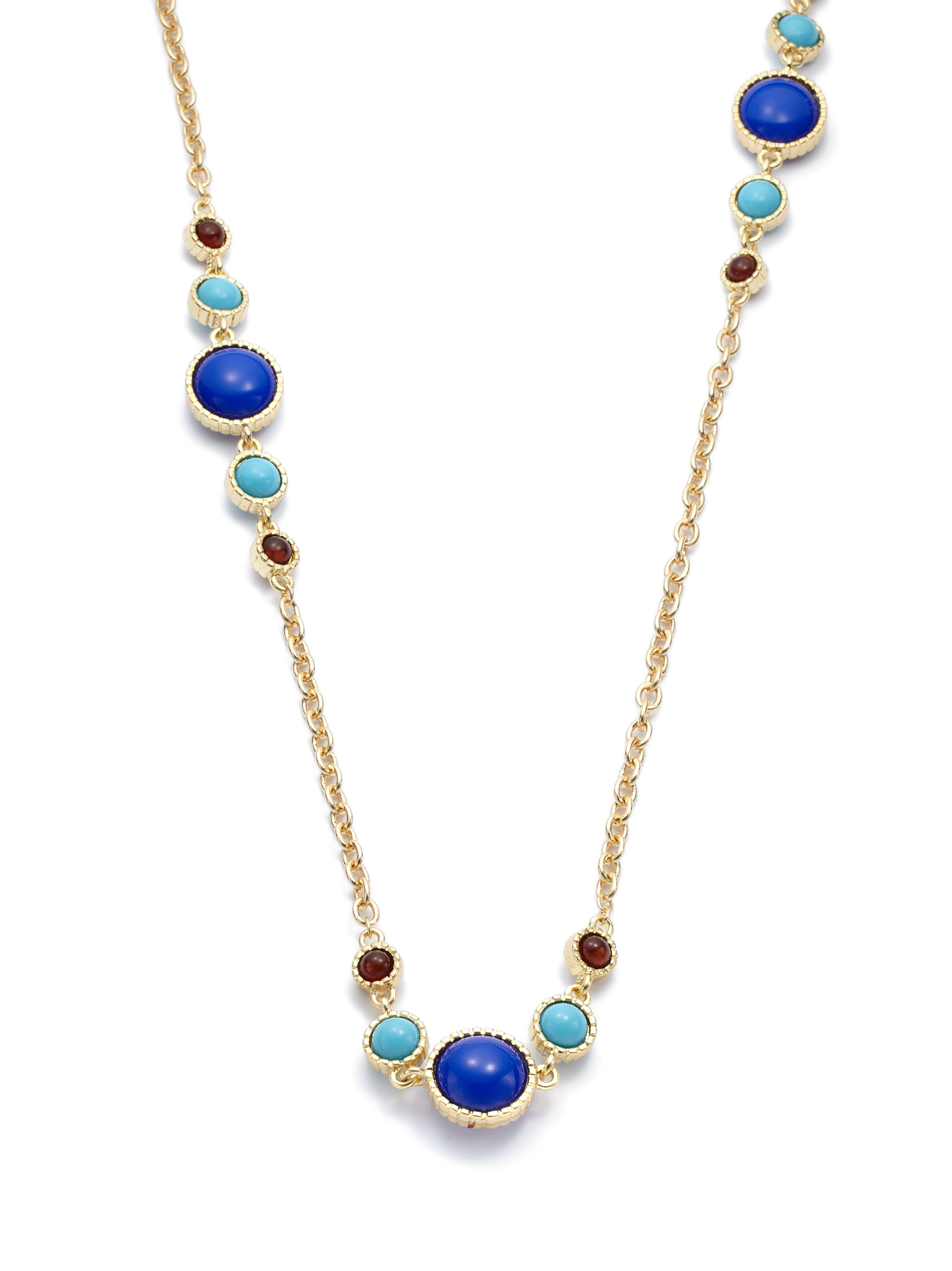 Kenneth jay lane Circle Accent Long Necklace in Metallic | Lyst