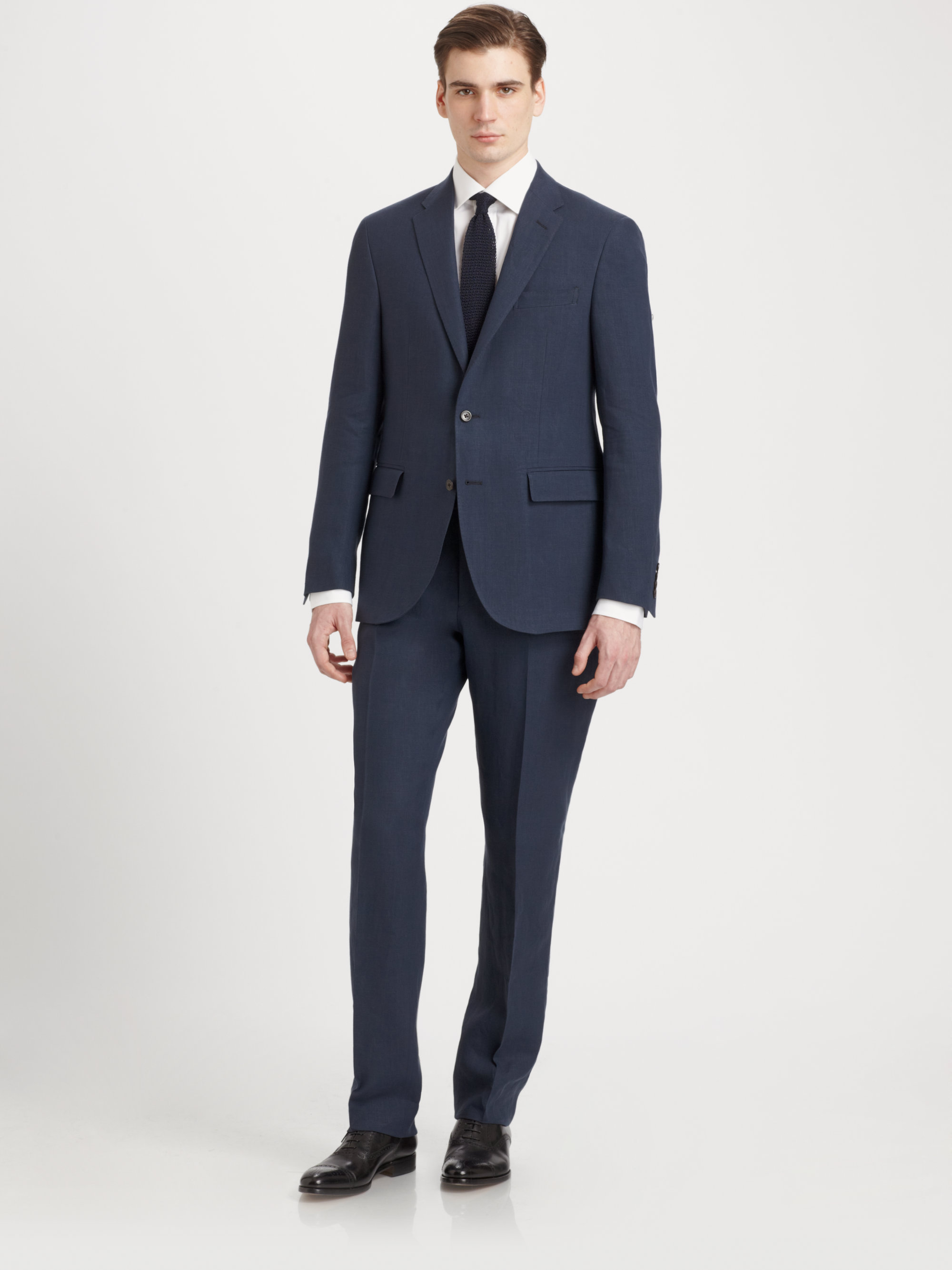 Polo ralph lauren Customfit Linen Suit in Blue for Men | Lyst