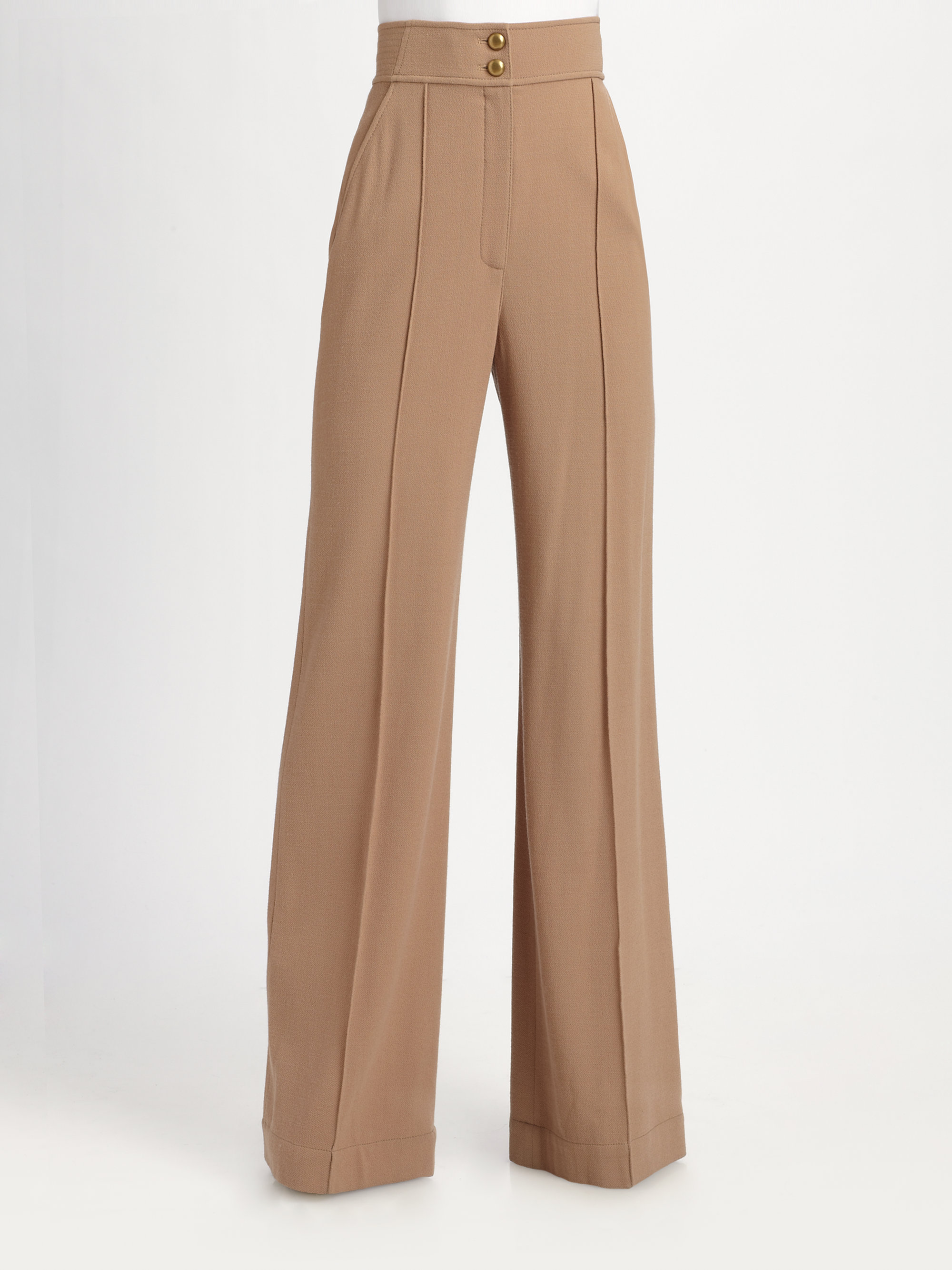 Lyst - Rachel Zoe Anjelica Wool Crepe Pants in Natural