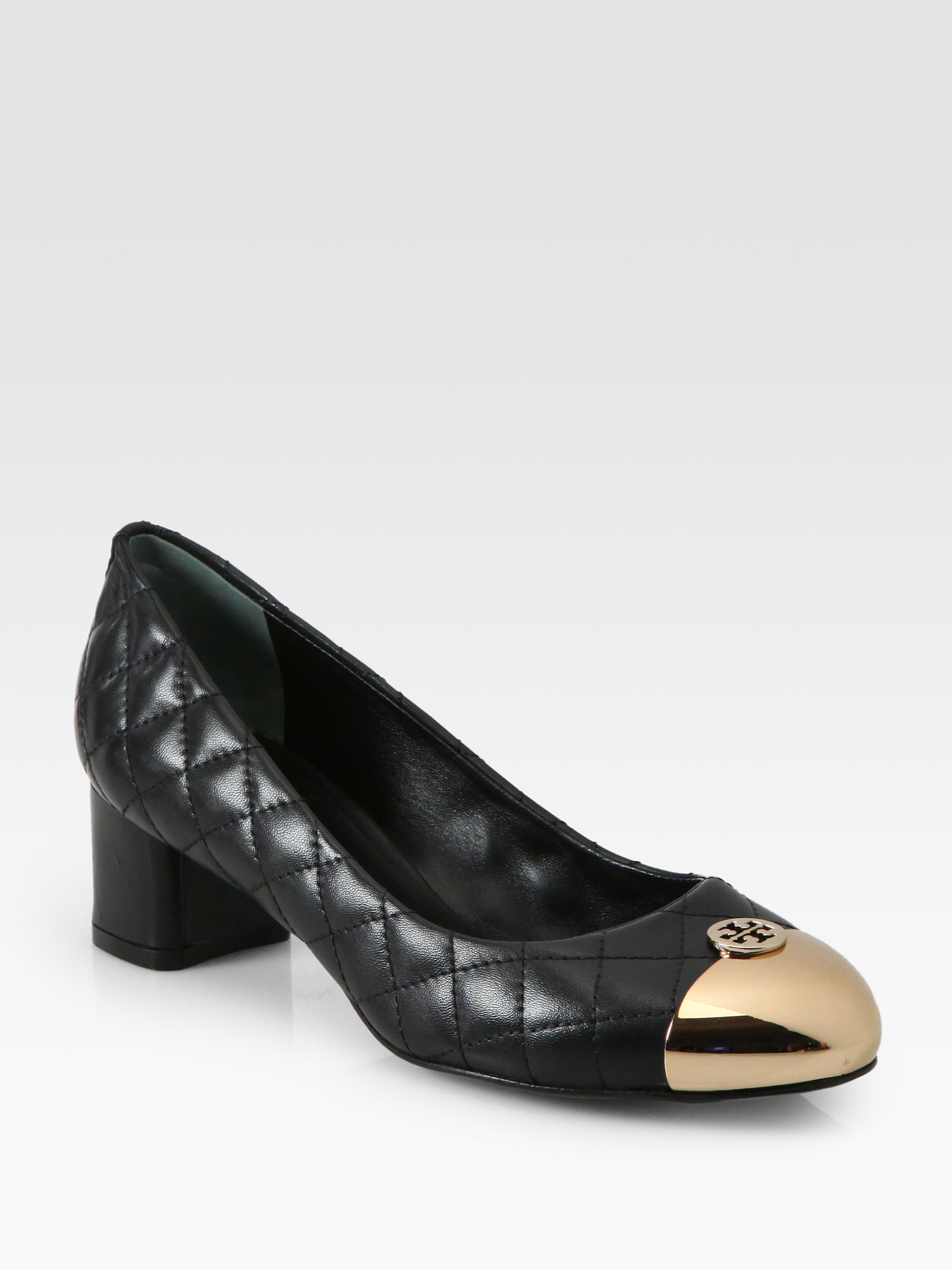 Lyst Tory Burch Kaitlin Quilted Leather Pumps in Black