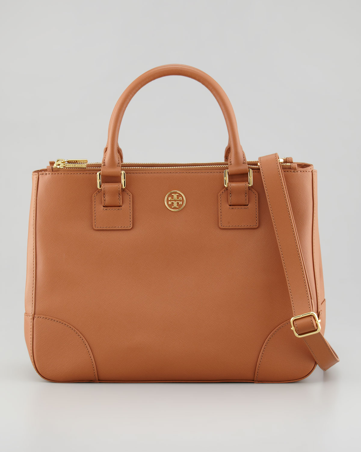 Lyst - Tory burch Robinson Doublezip Tote Bag in Brown