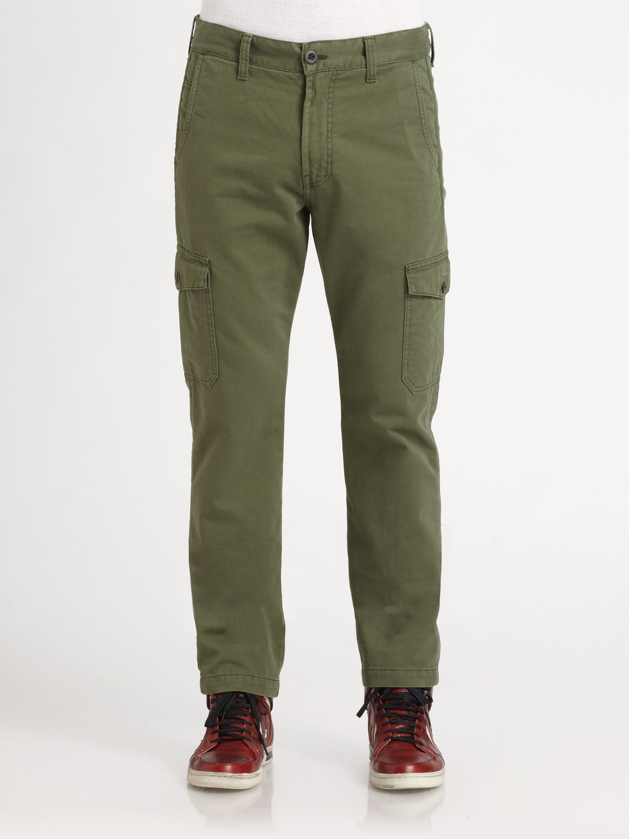 Lyst - 7 For All Mankind Chino Twill Pants in Green for Men