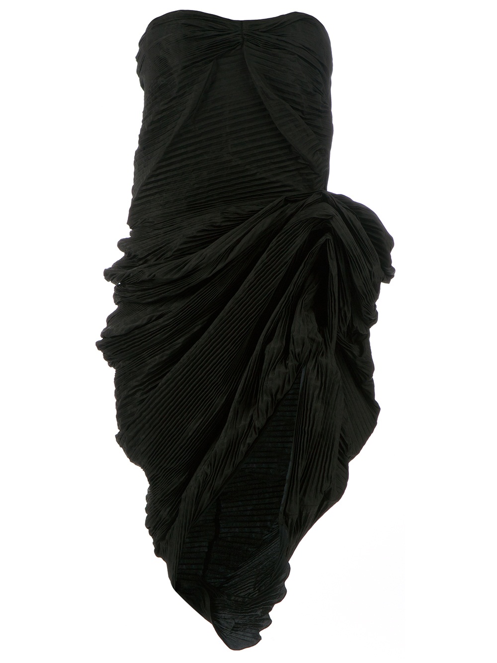 Lyst - Lanvin Pleated Strapless Dress in Black