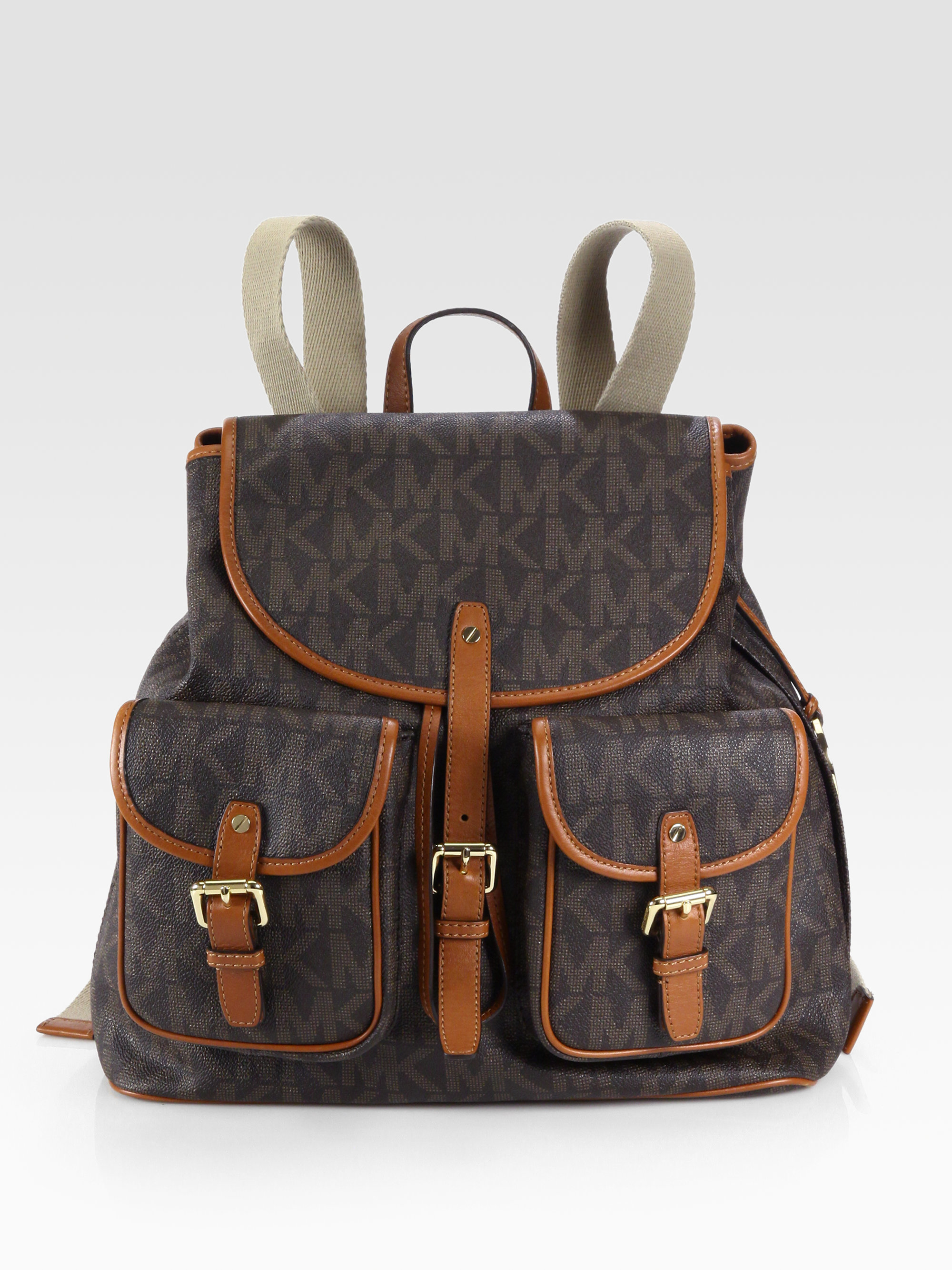Lyst Michael Michael Kors Signature Backpack in Brown