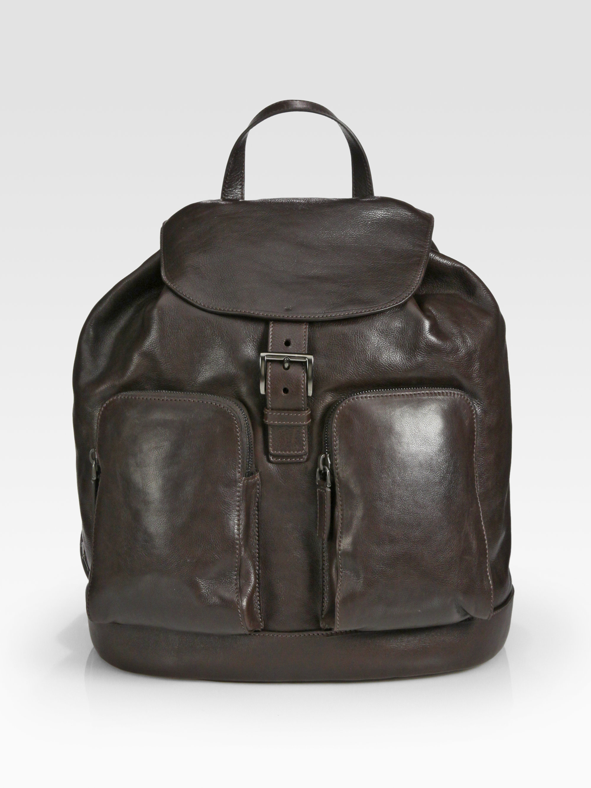 Prada Glace Leather Backpack in Brown for Men (dark brown) | Lyst  
