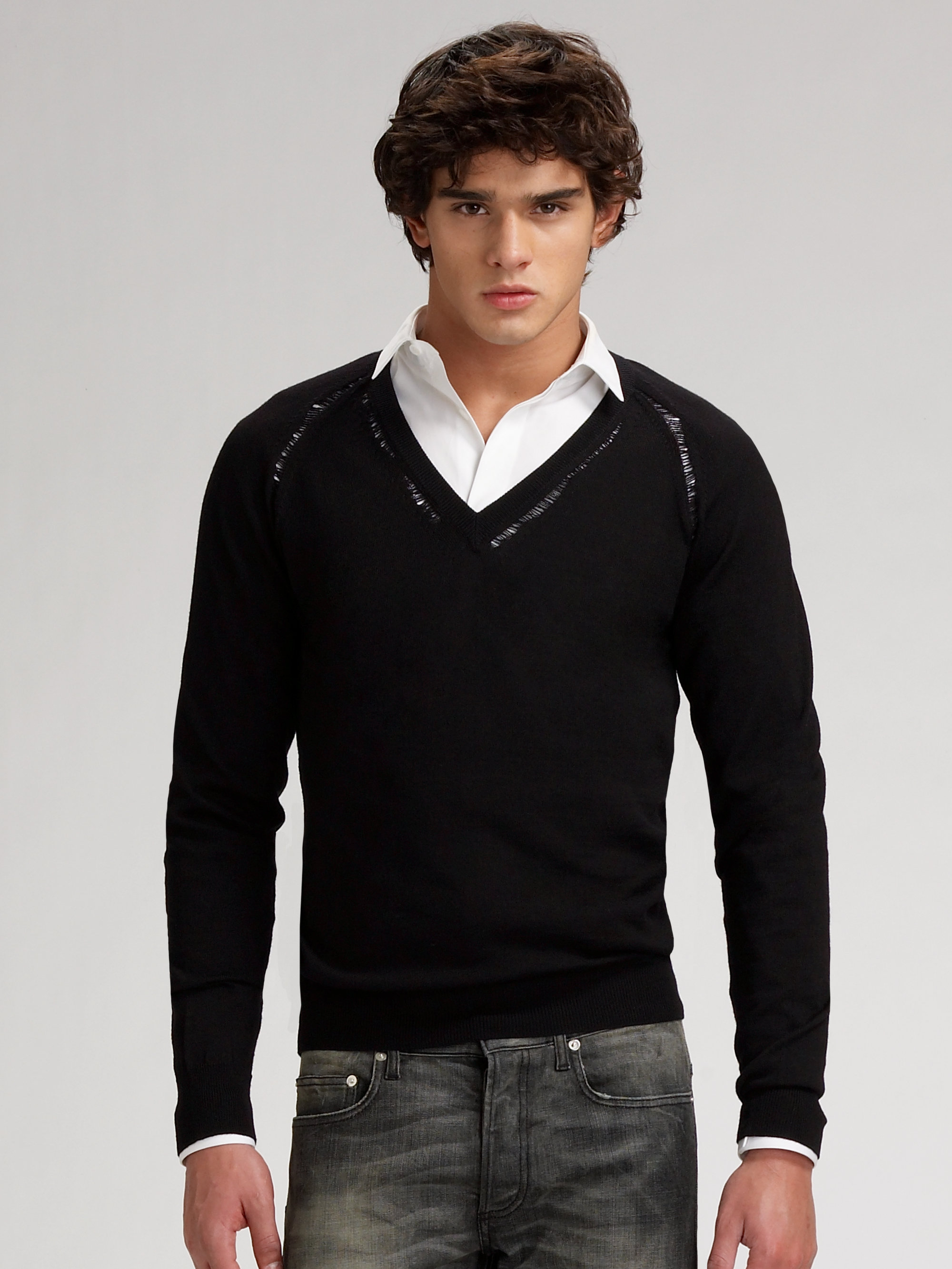 Lyst - Dior Homme Wool Sweater in Black for Men