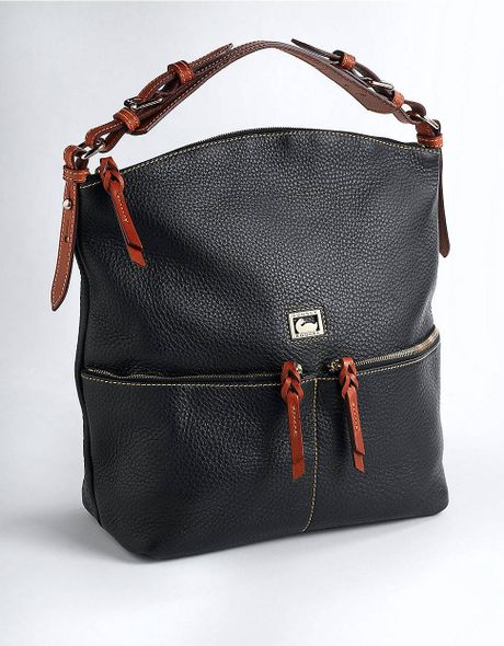 Dooney & Bourke Dillen Ii Leather Zipper Pocket Sac Bag in Black | Lyst
