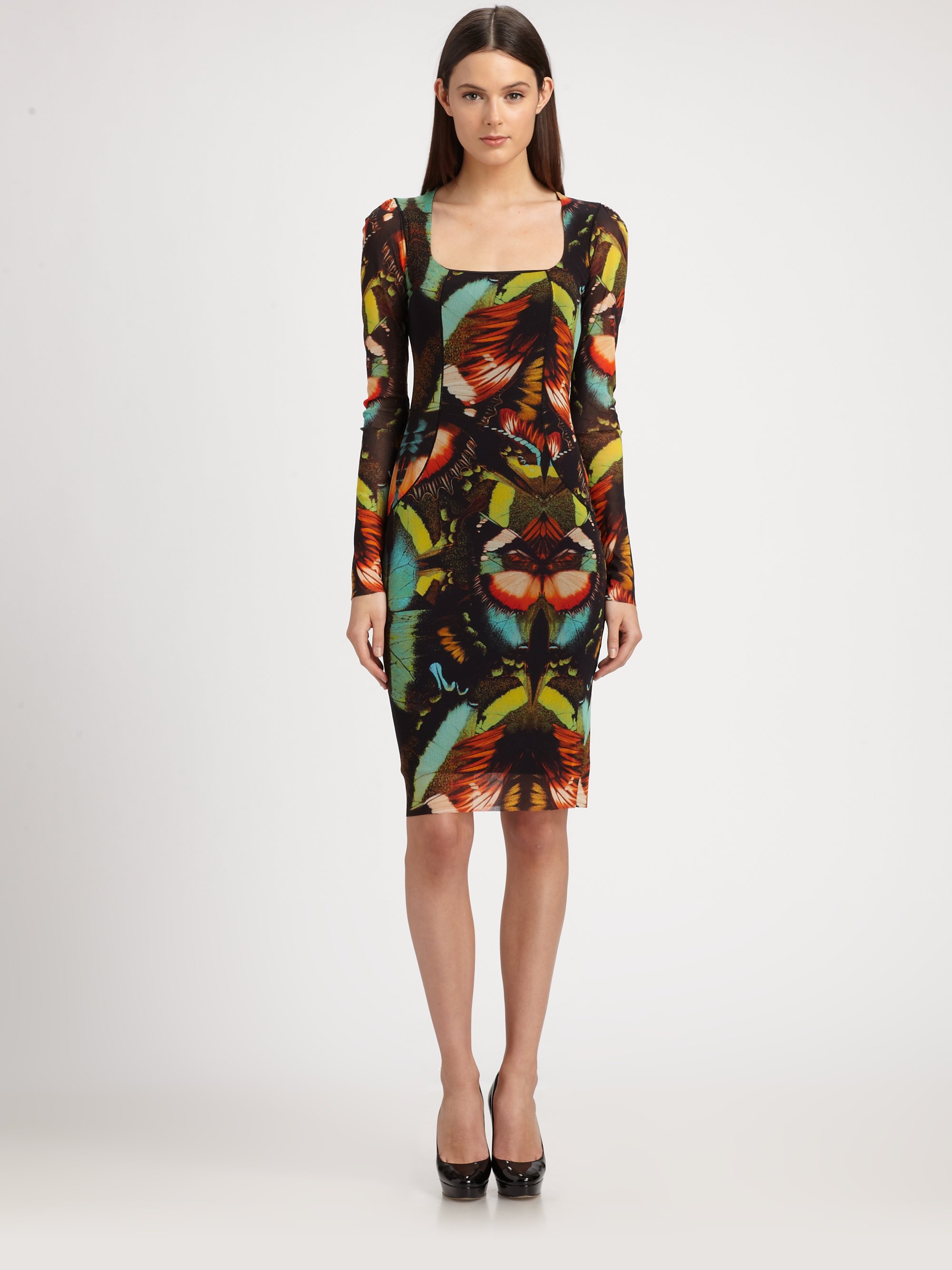 Jean Paul Gaultier Butterflyprint Stretch Jersey Dress in Multicolor ...