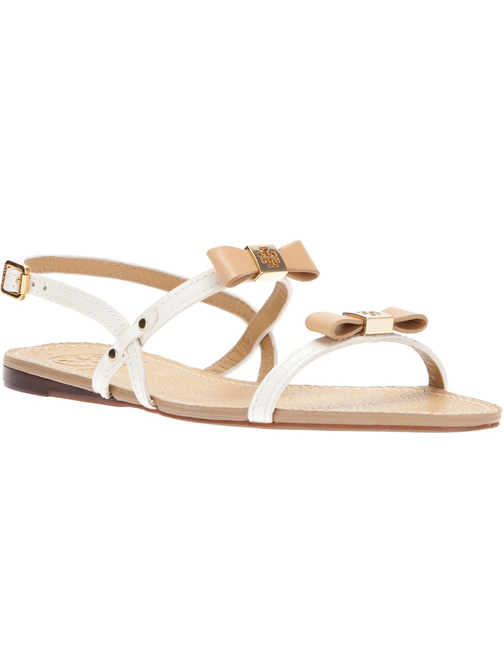 bow sandals lyst burch flat bow sandal in brown bow sandals lyst burch flat bow sandal in brown