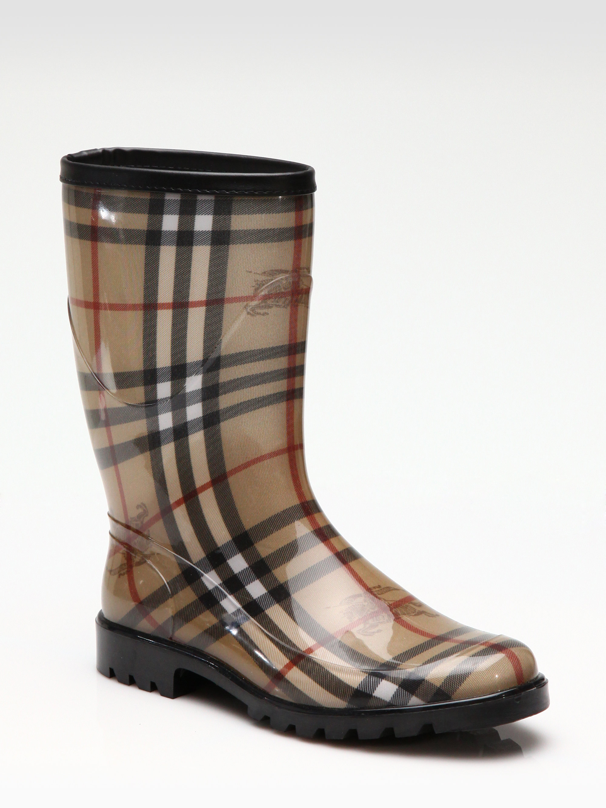 burberry black rain boots