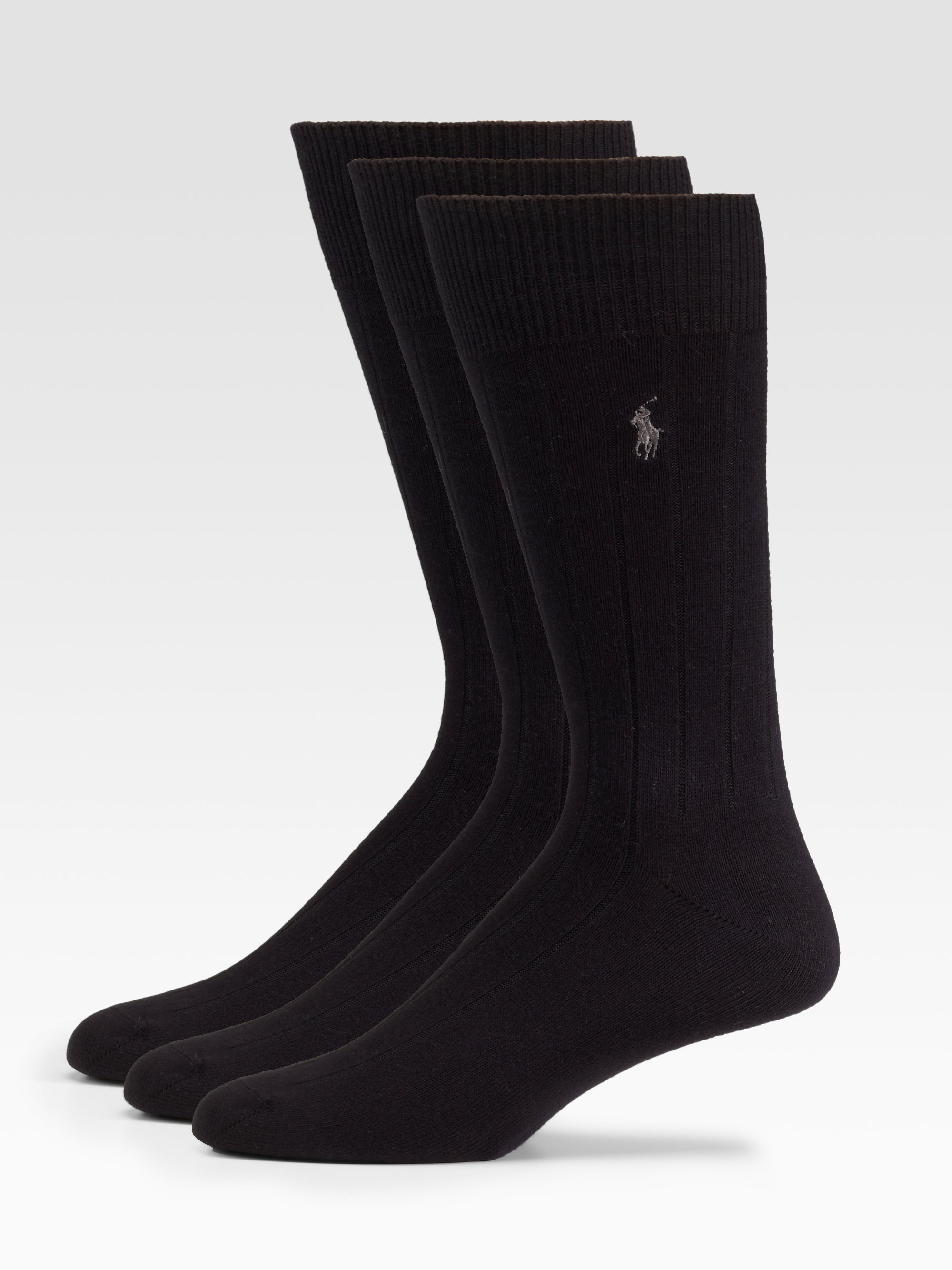 Lyst Polo Ralph Lauren Ribbed Socks in Black