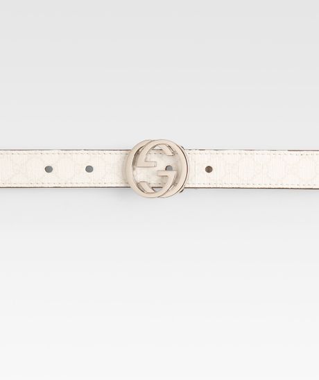 Gucci Kids Interlocking G Buckle Belt in White | Lyst