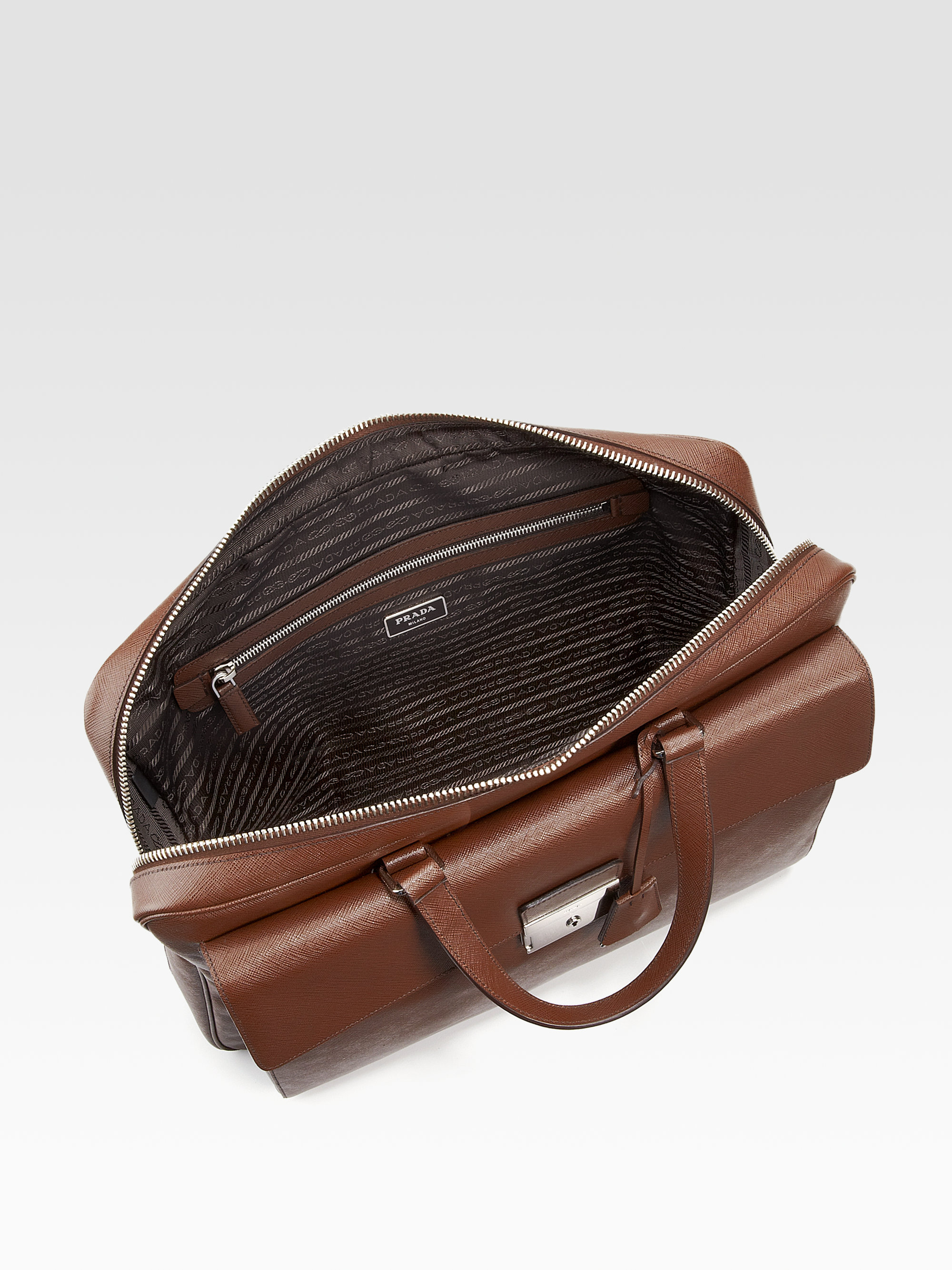 prada leather briefcase  