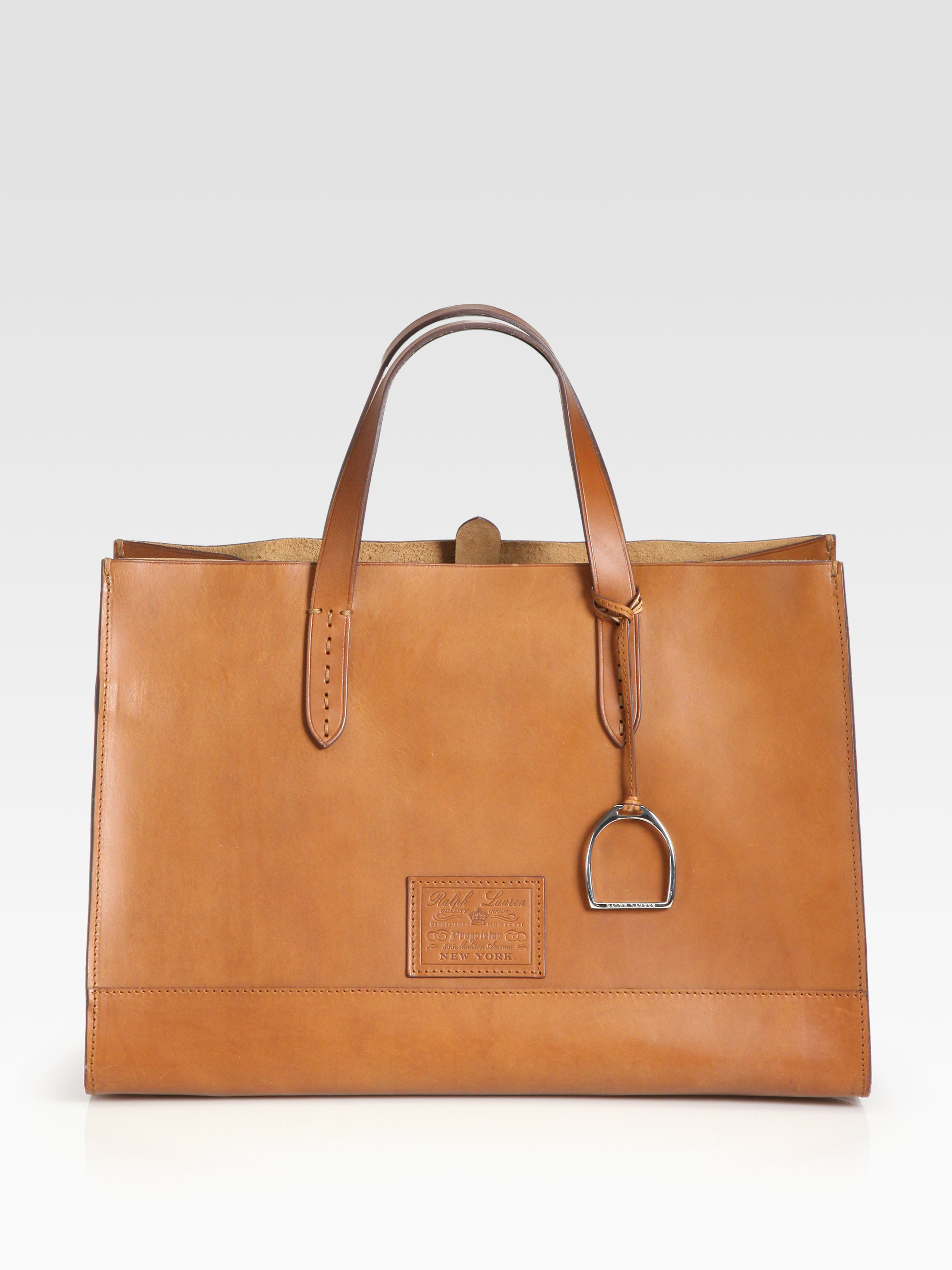 Lyst - Ralph Lauren Collection Rl Large Leather Saddle Tote in Brown