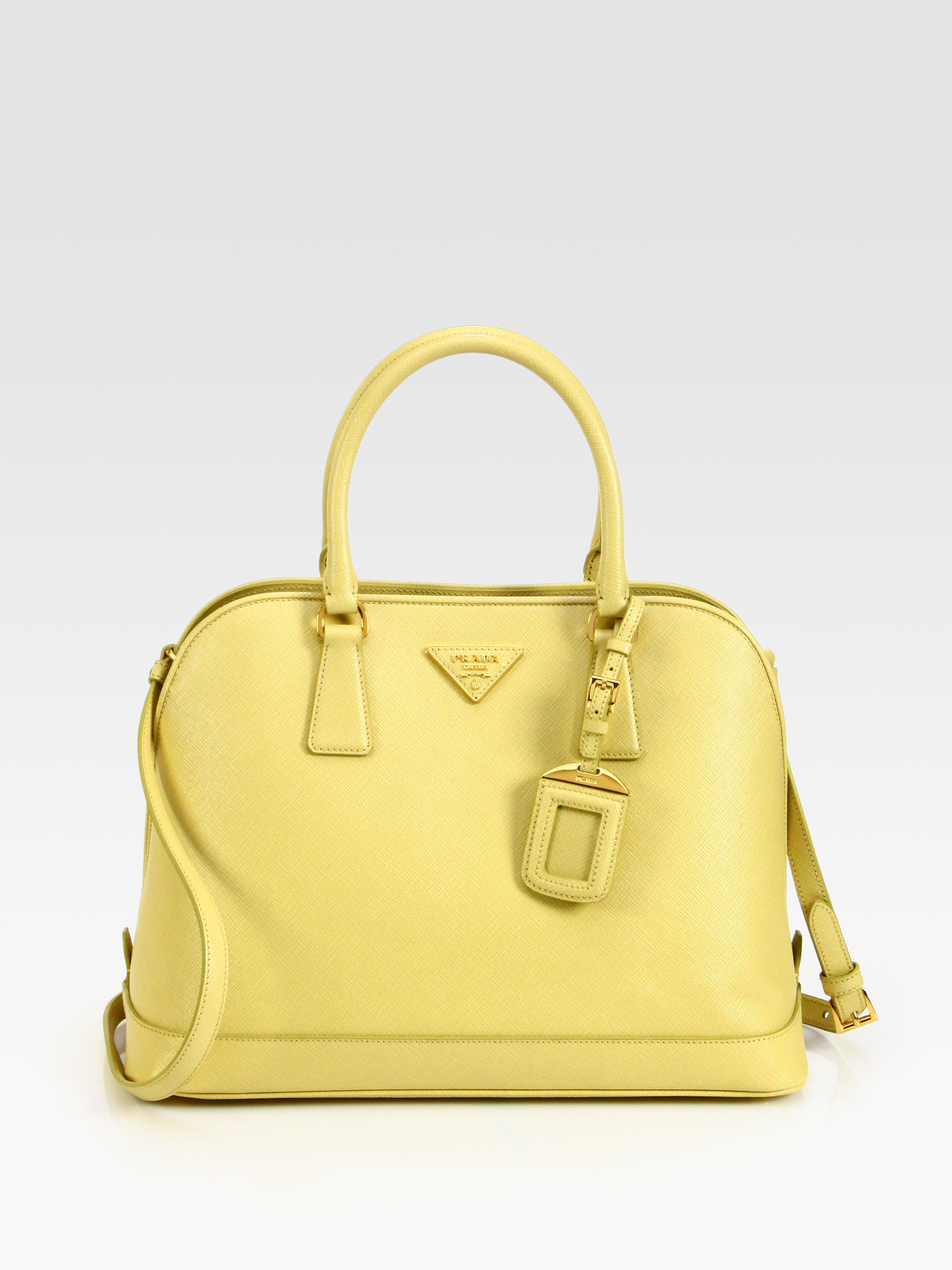 prada alligator shoes - Prada Saffiano Promenade Open Top Handle Bag in Yellow (mimosa ...